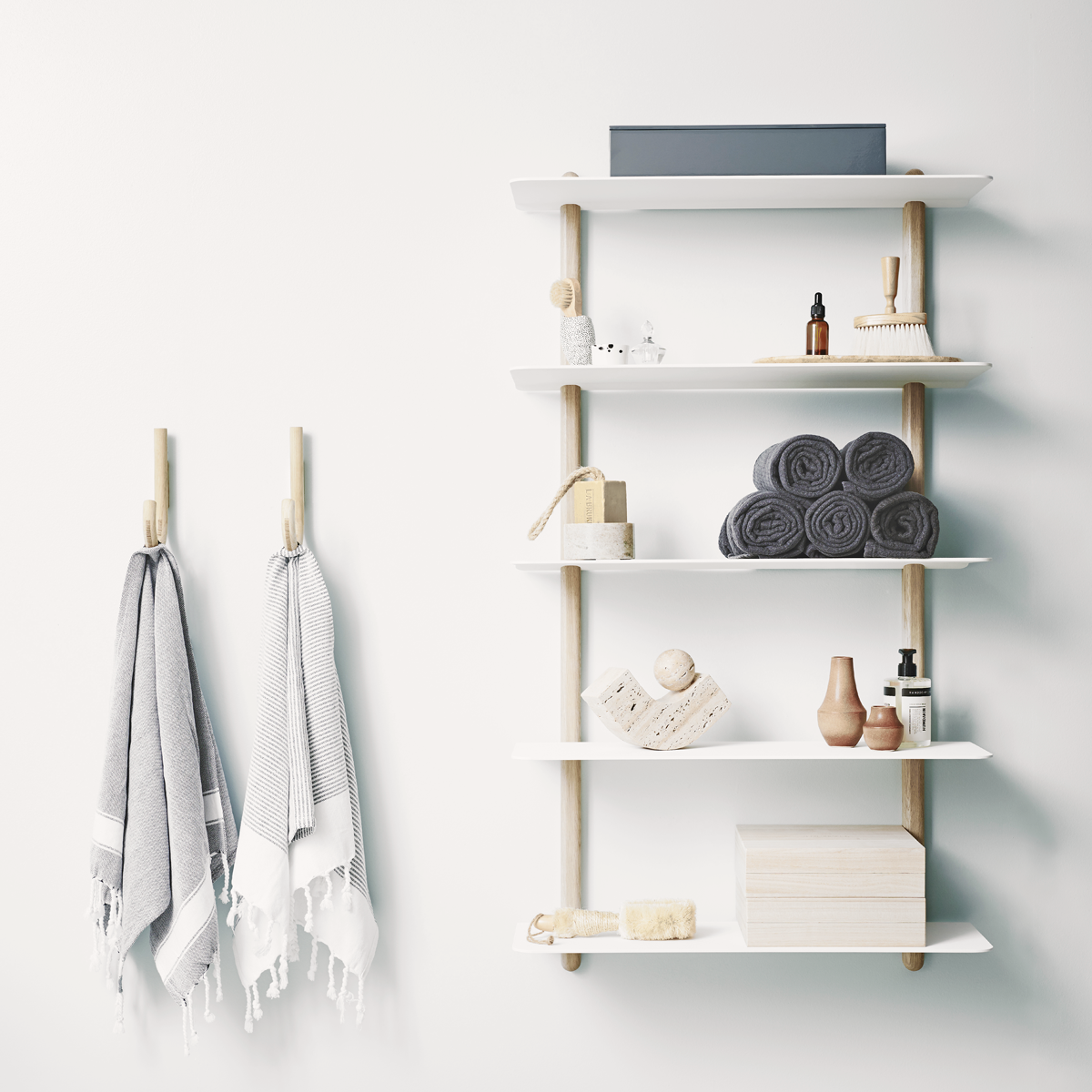 NIVO Shelf Large E - light oak/white