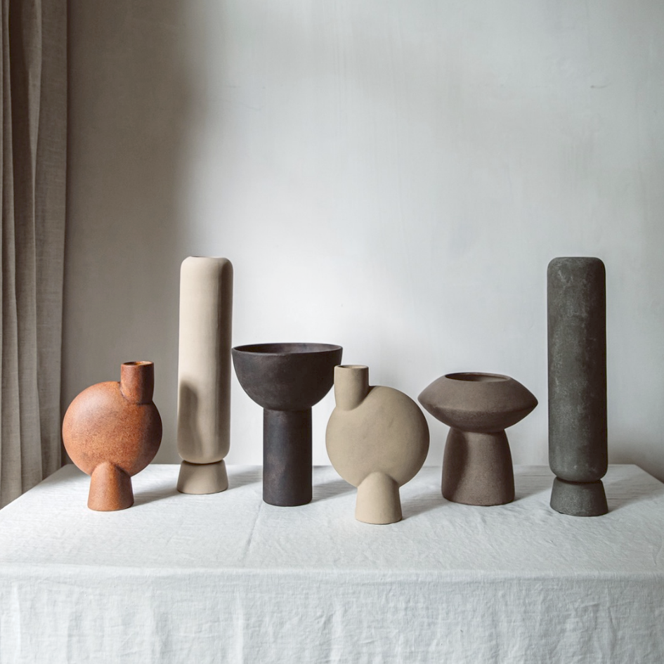 Sphere Vase, Fat - Taupe