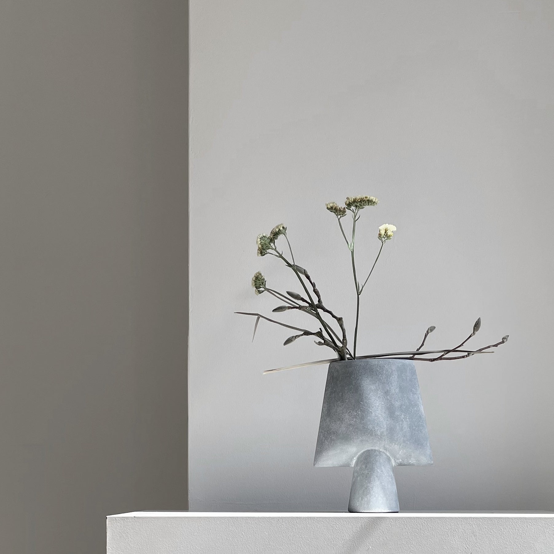Sphere Vase Square, Mini - Light Grey