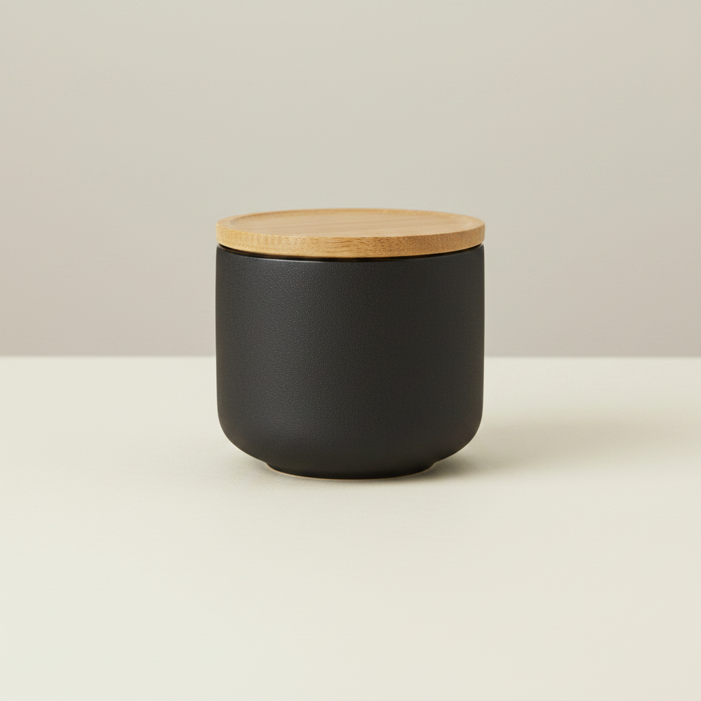 Theo cup, with coaster/lid - black