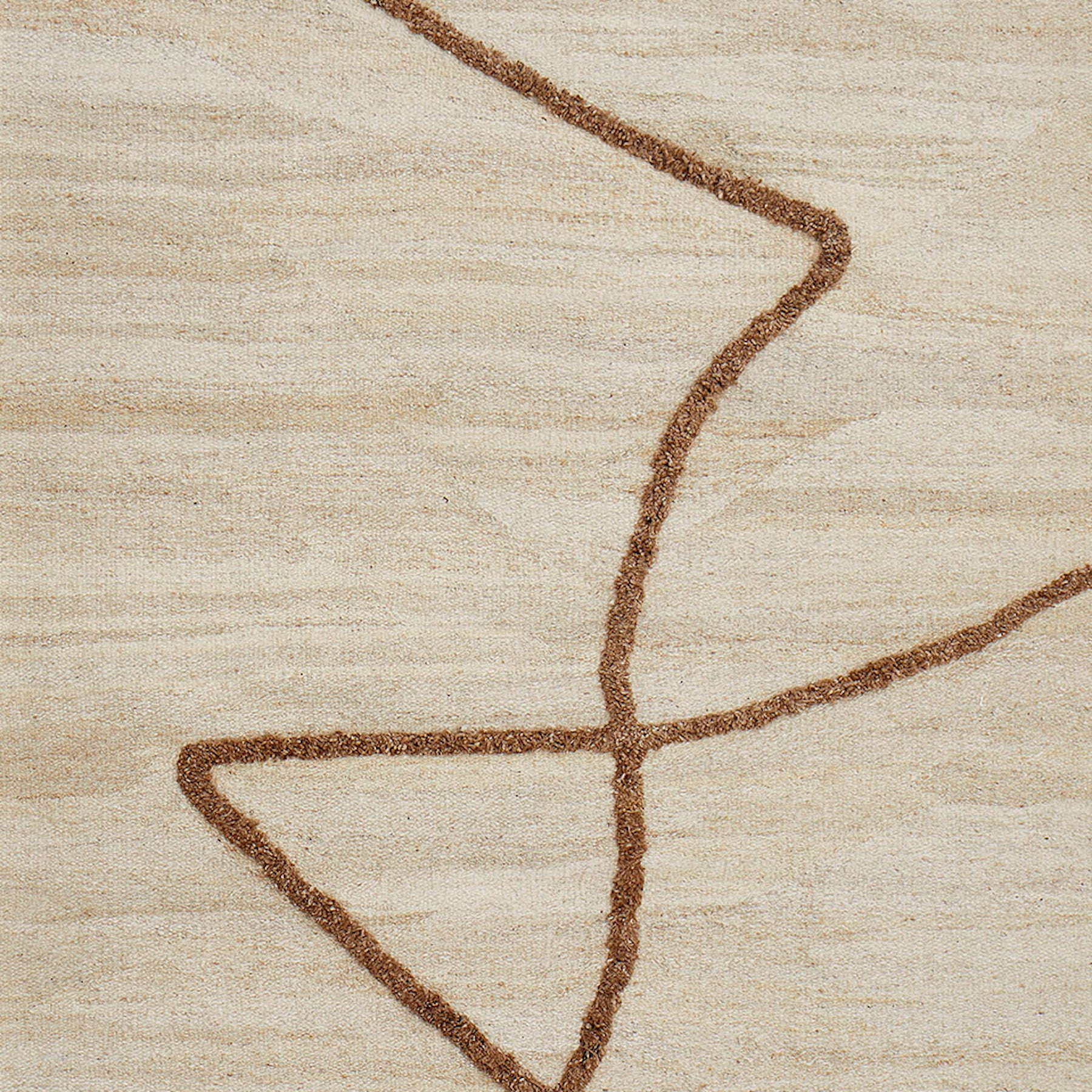 Vuoristo - White + Brown - Hand Woven Rug