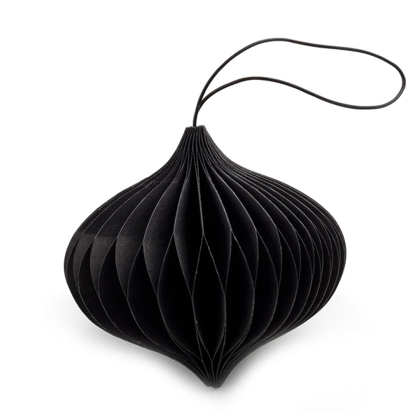 Holiday Ornament - paper onion, black. (box of 12)