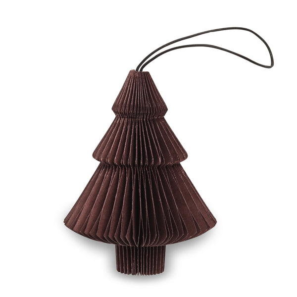 Holiday Ornament - paper tree, chocolate. (box of 12)