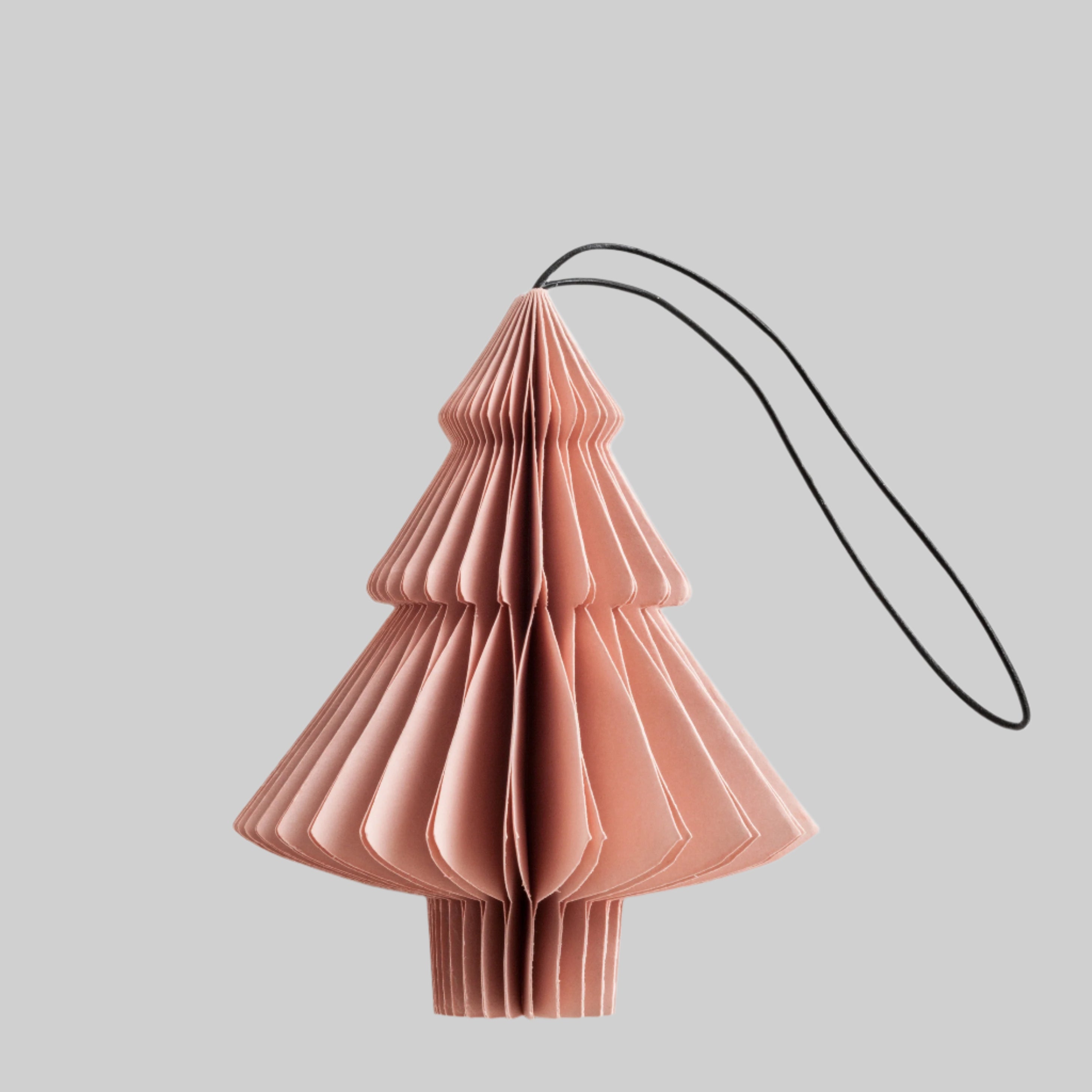 Holiday Ornament - paper tree, dusty rose (set of 6)