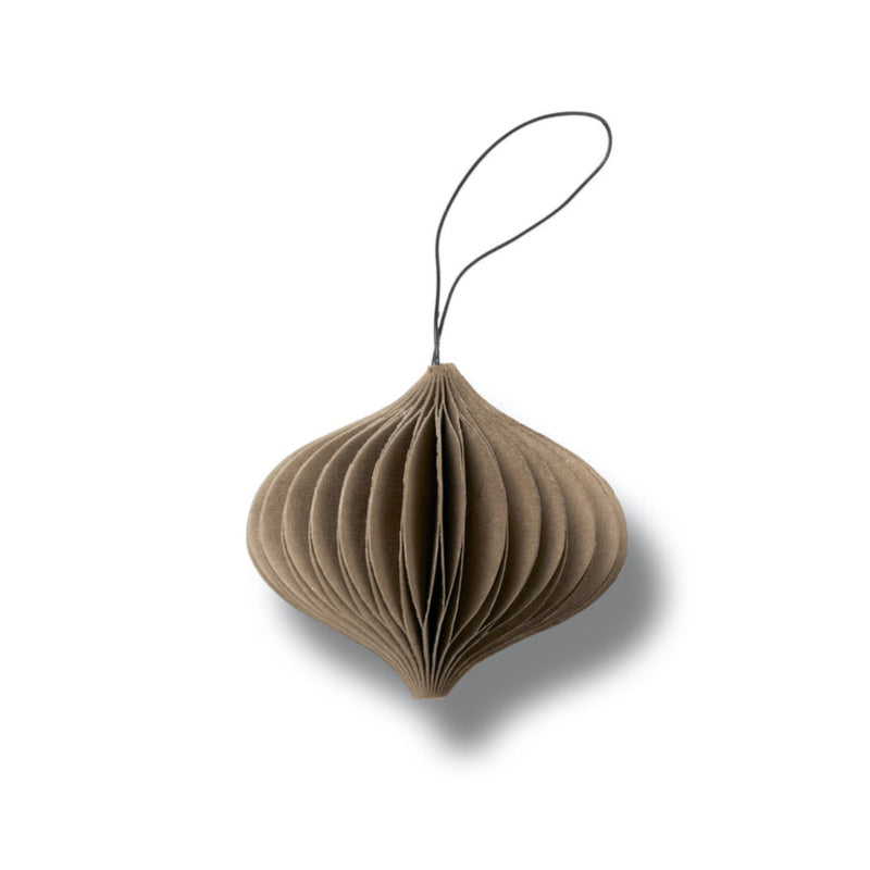 SUSTAIN folded ornament, onion macchiato.  (box of 12)