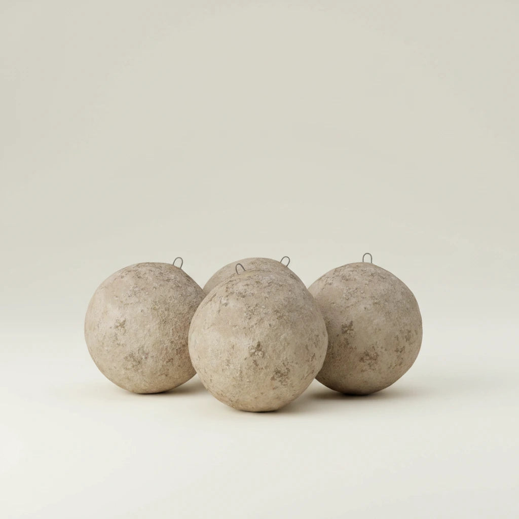 SUSTAIN paper-mache ball large, mocha - box of 6
