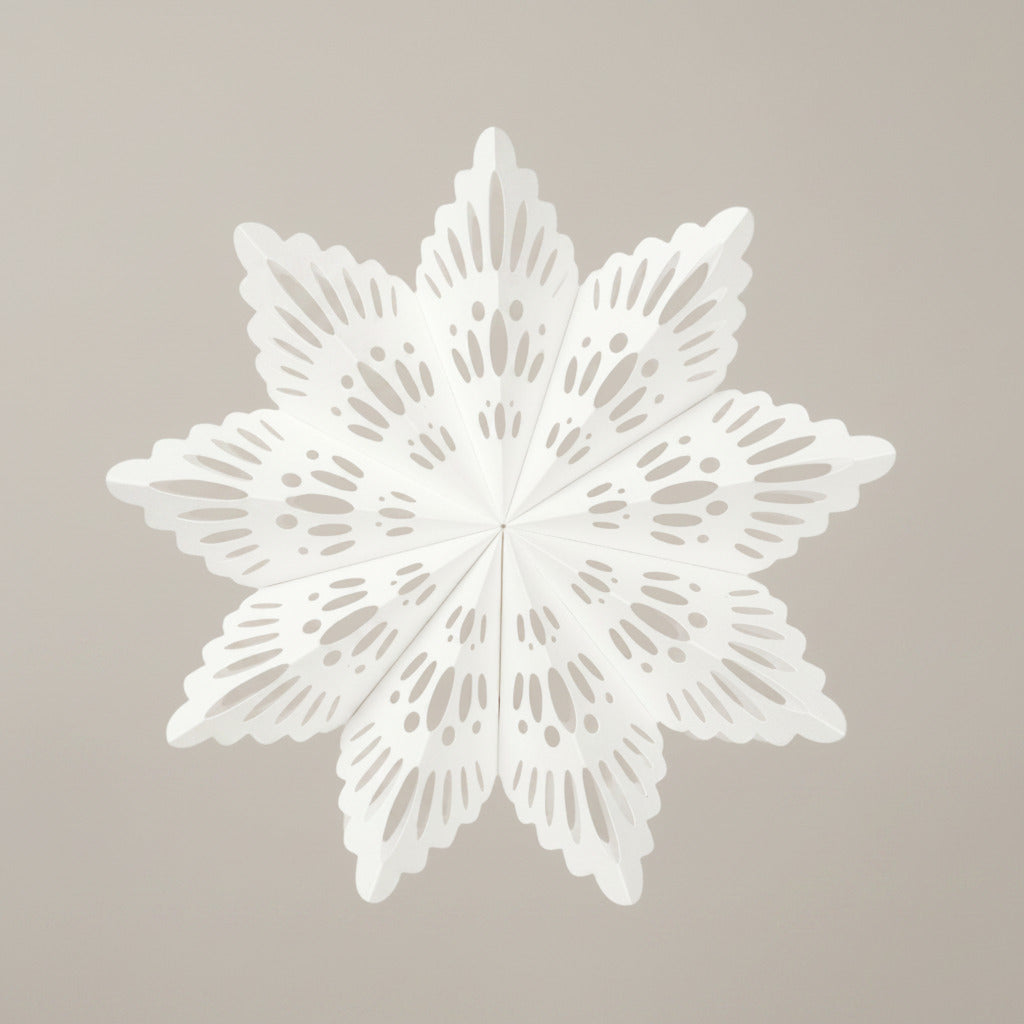 SUSTAIN Folding Snowflake, small white (set of 2)