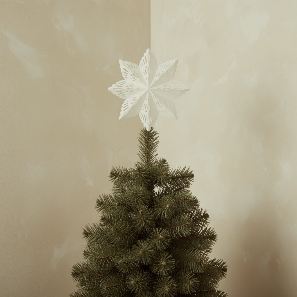 SUSTAIN Folding Snowflake, small white (set of 2)