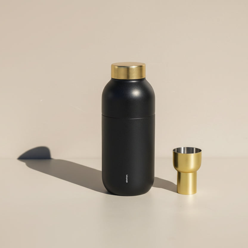 Collar Cocktail Shaker, Black & Brass