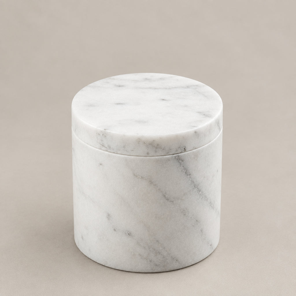 marblelous canister small, white