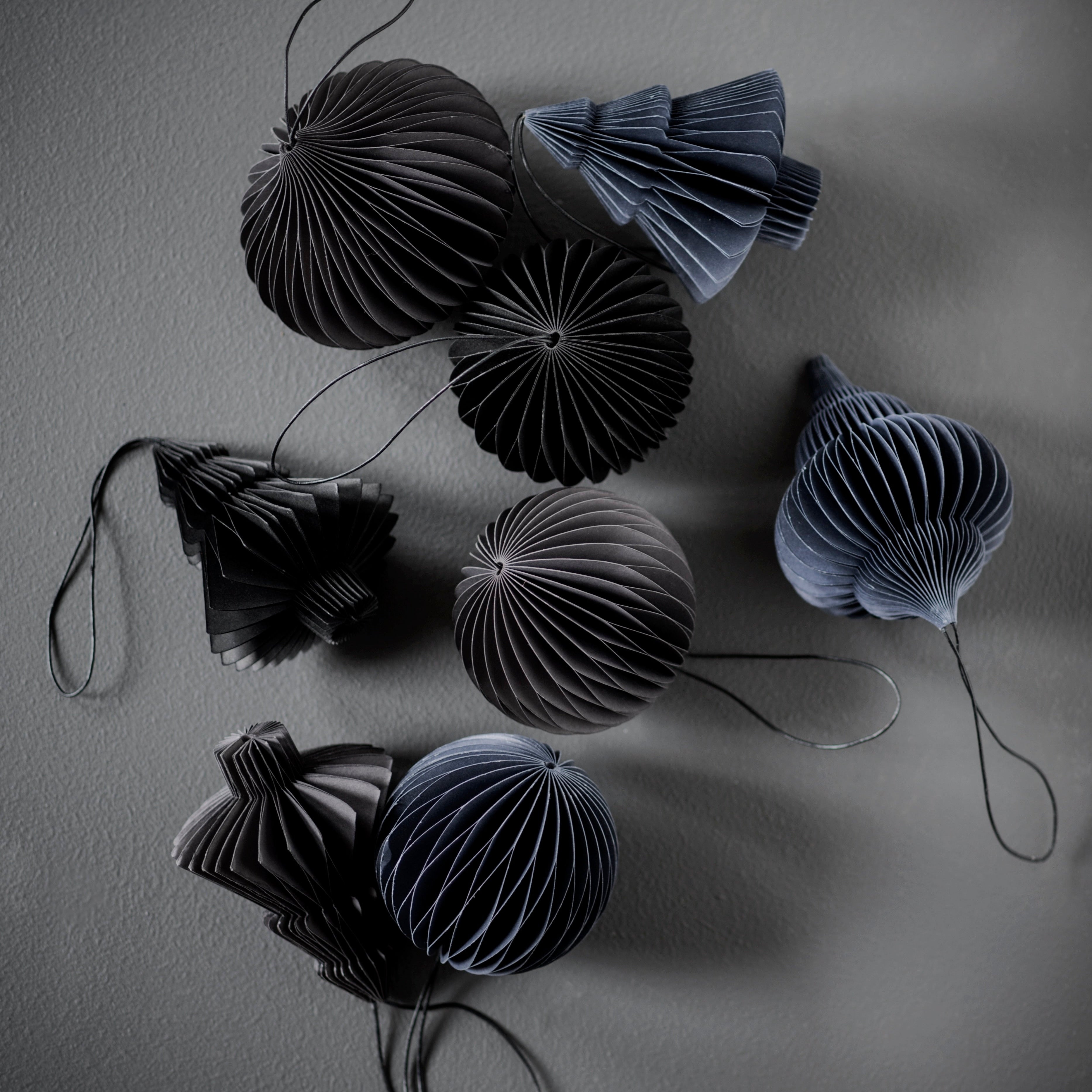 Holiday Ornament - paper scoop, midnight blue (box of 6)