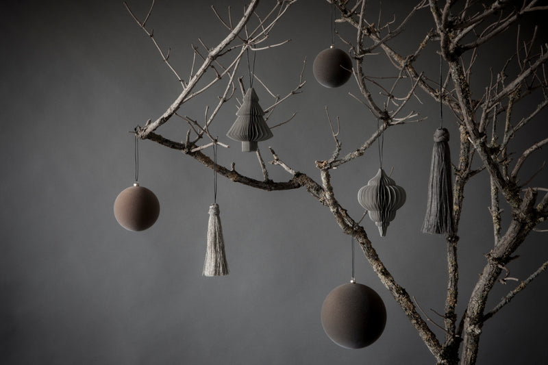 SUSTAIN folded ornament, tree nude grey. (box of 12)