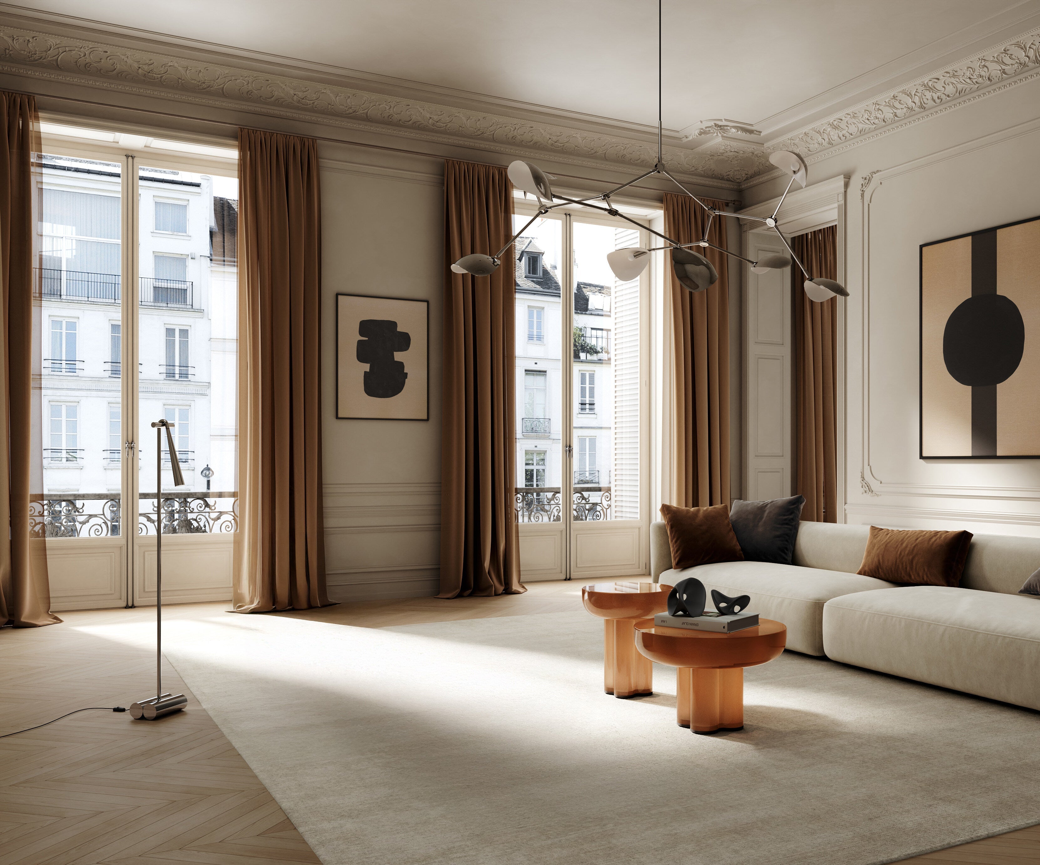 101 Copenhagen - Stingray Chandelier, Grande - Chrome - Chandelier