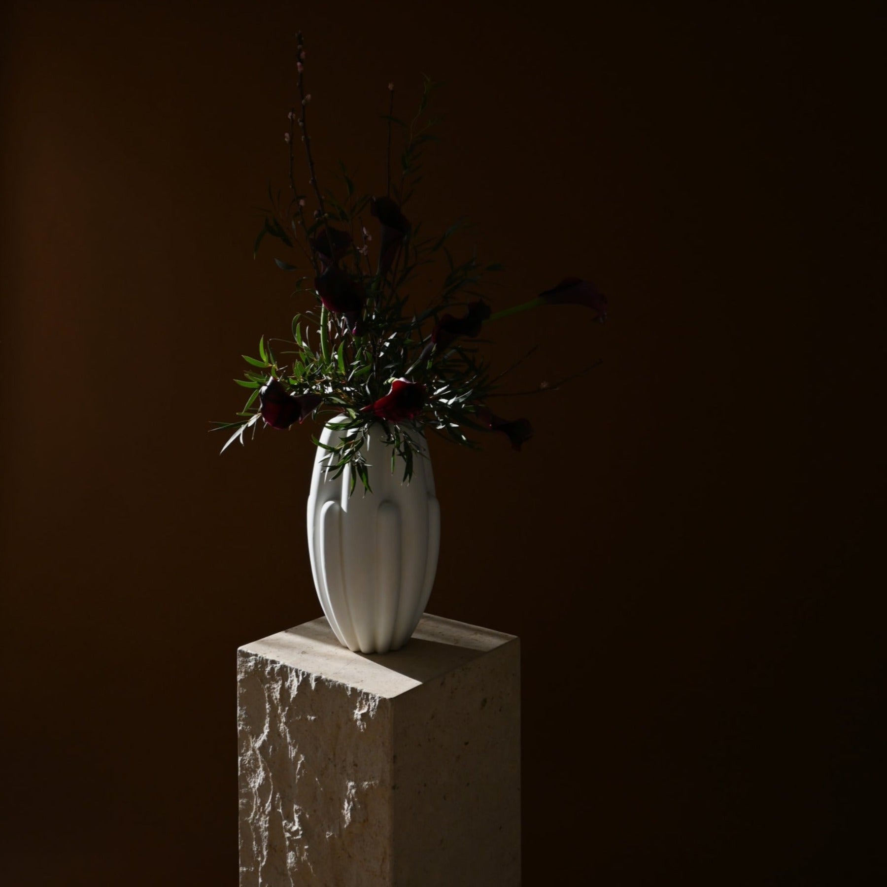 Bloom Slim Vase, Mini - Bone White