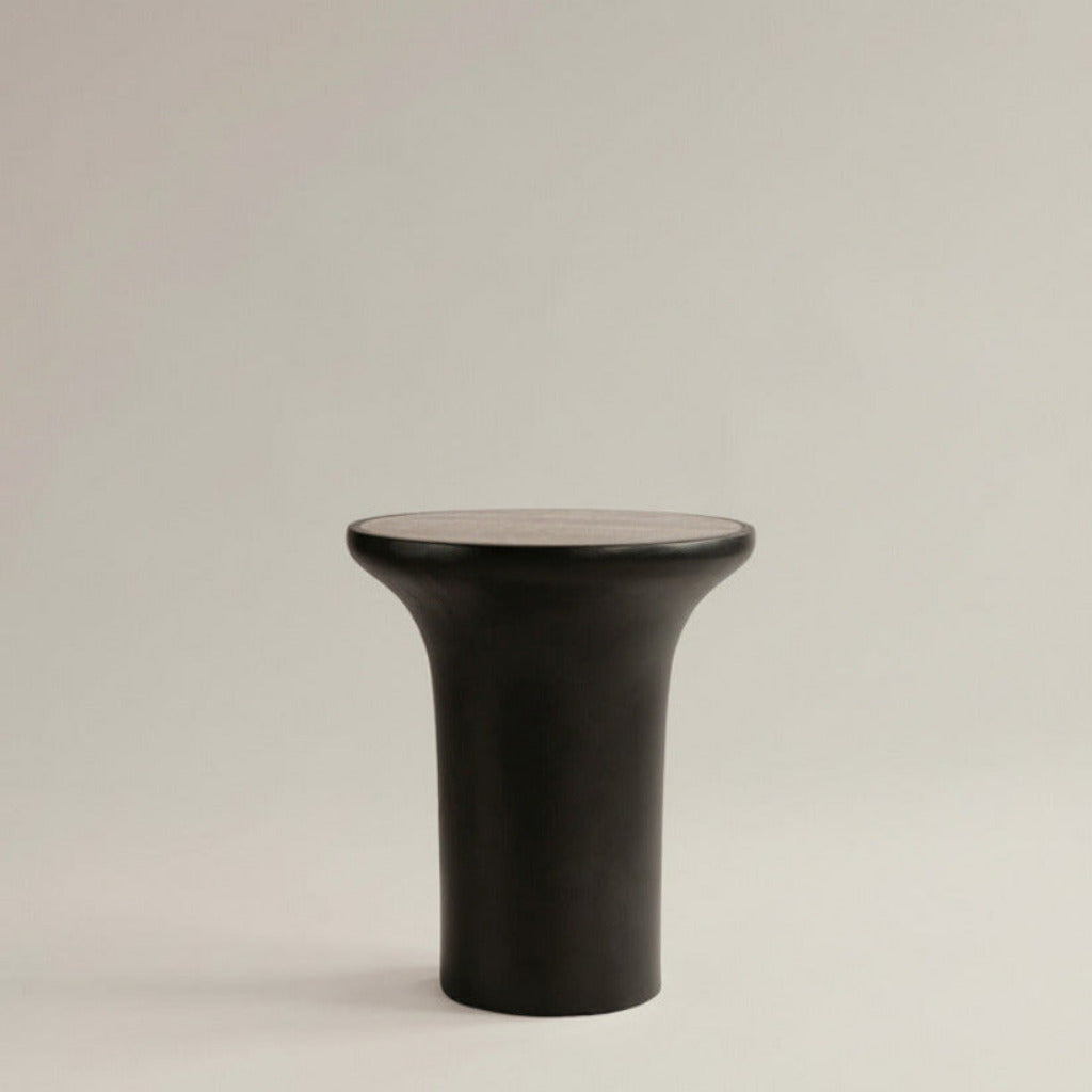 Trumpet Table, Tall - Silver Travertine