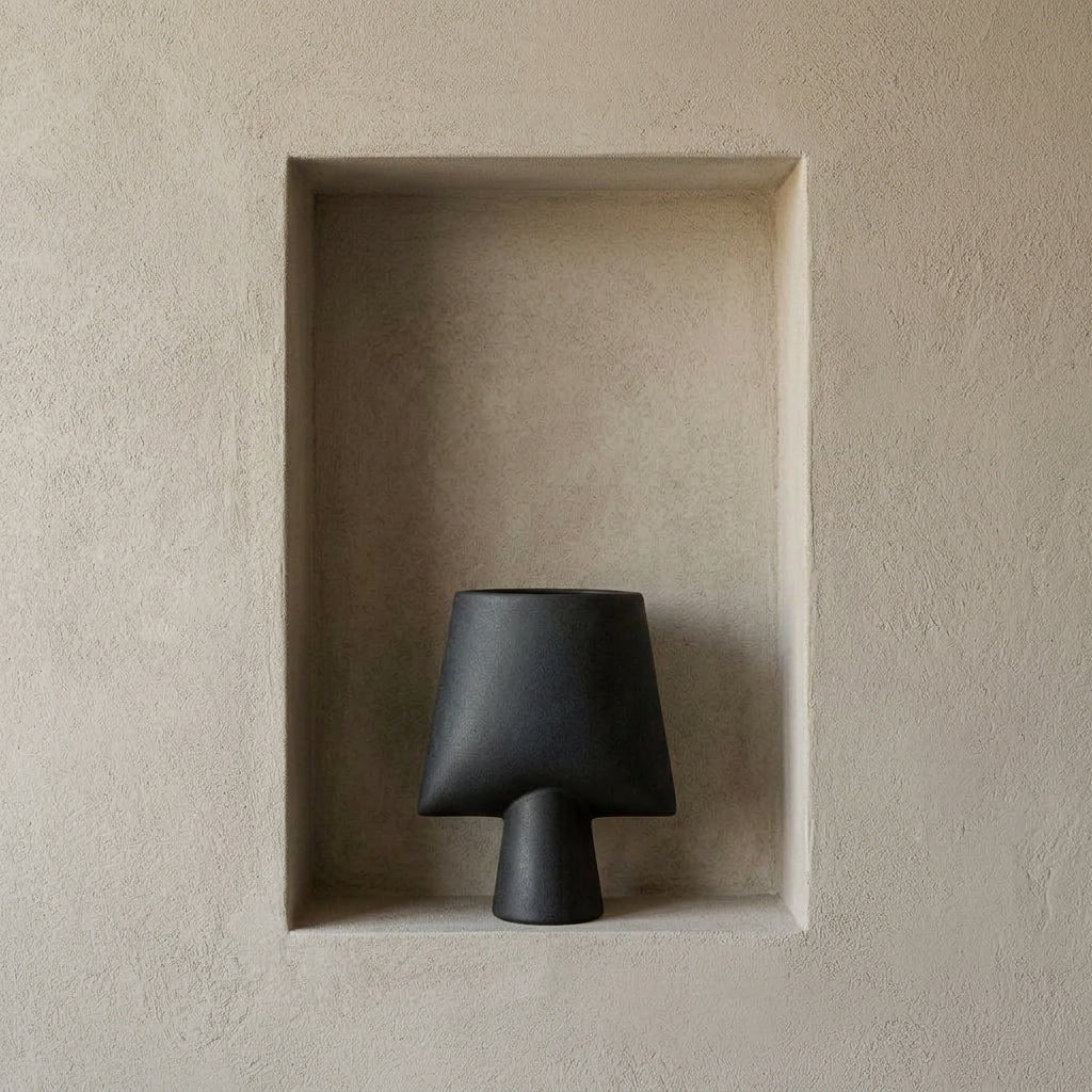 Sphere Vase Square, Mini - Black