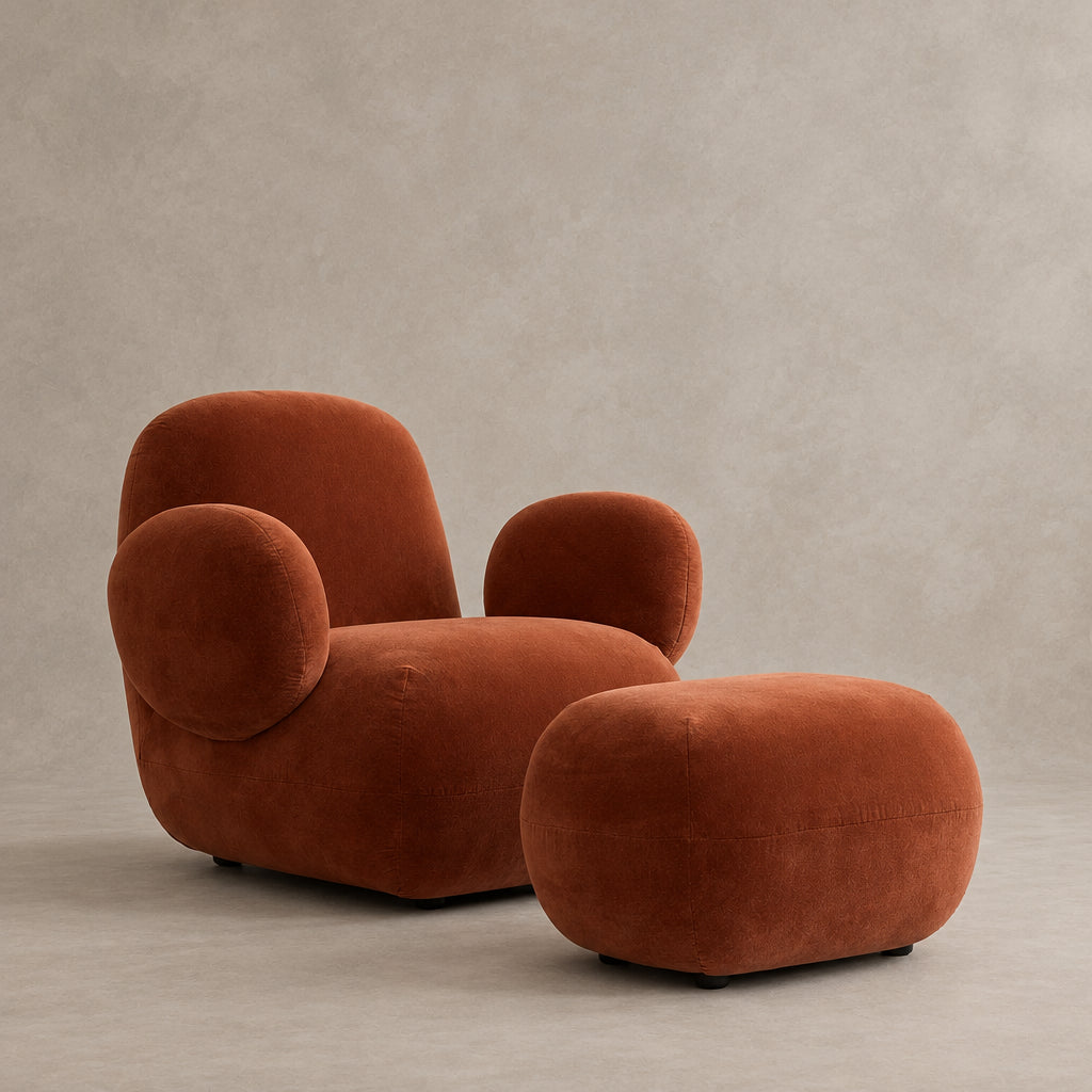 Toe Armchair, Flat - Rust