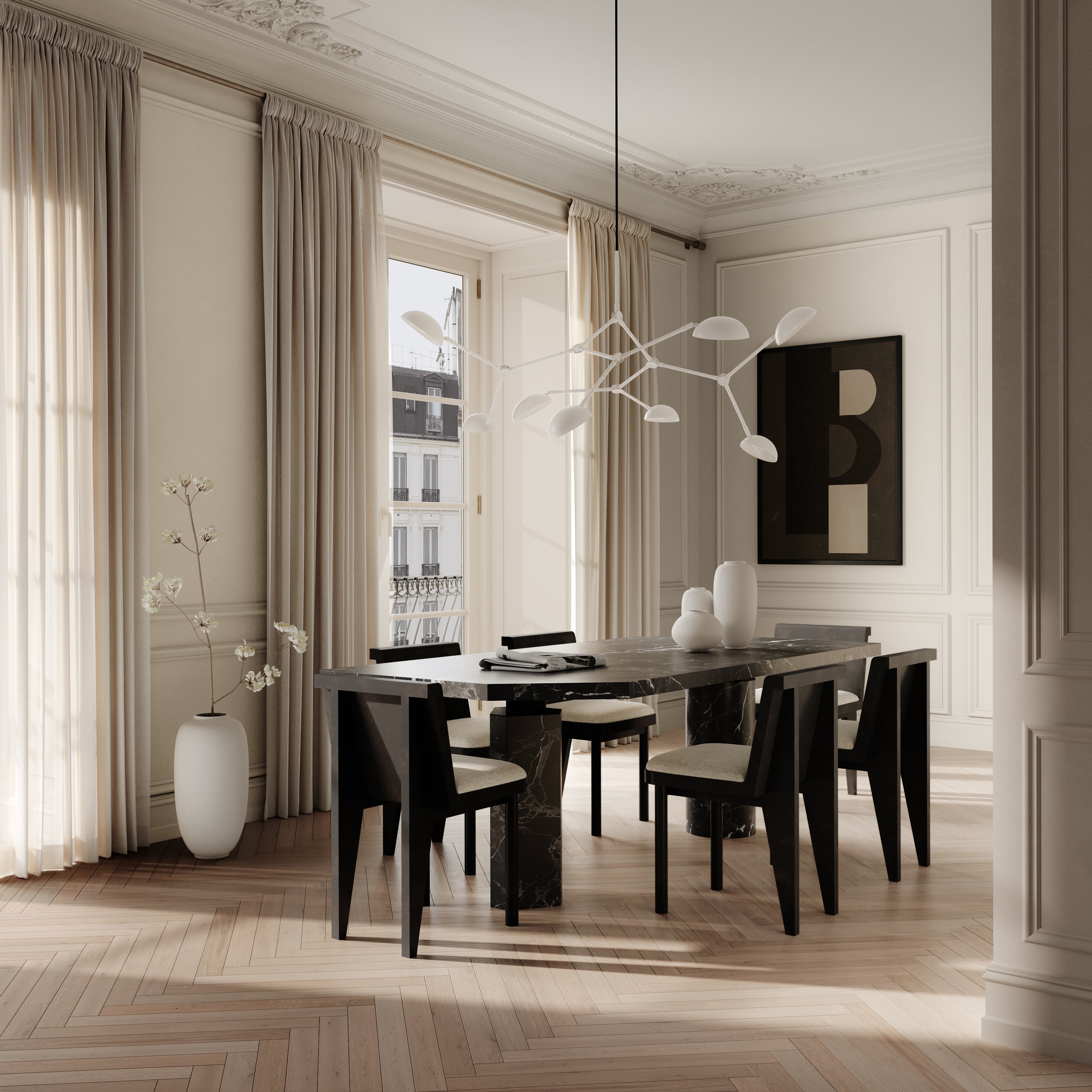 Brutus Slim Dining Chair - Coffee Black Oak