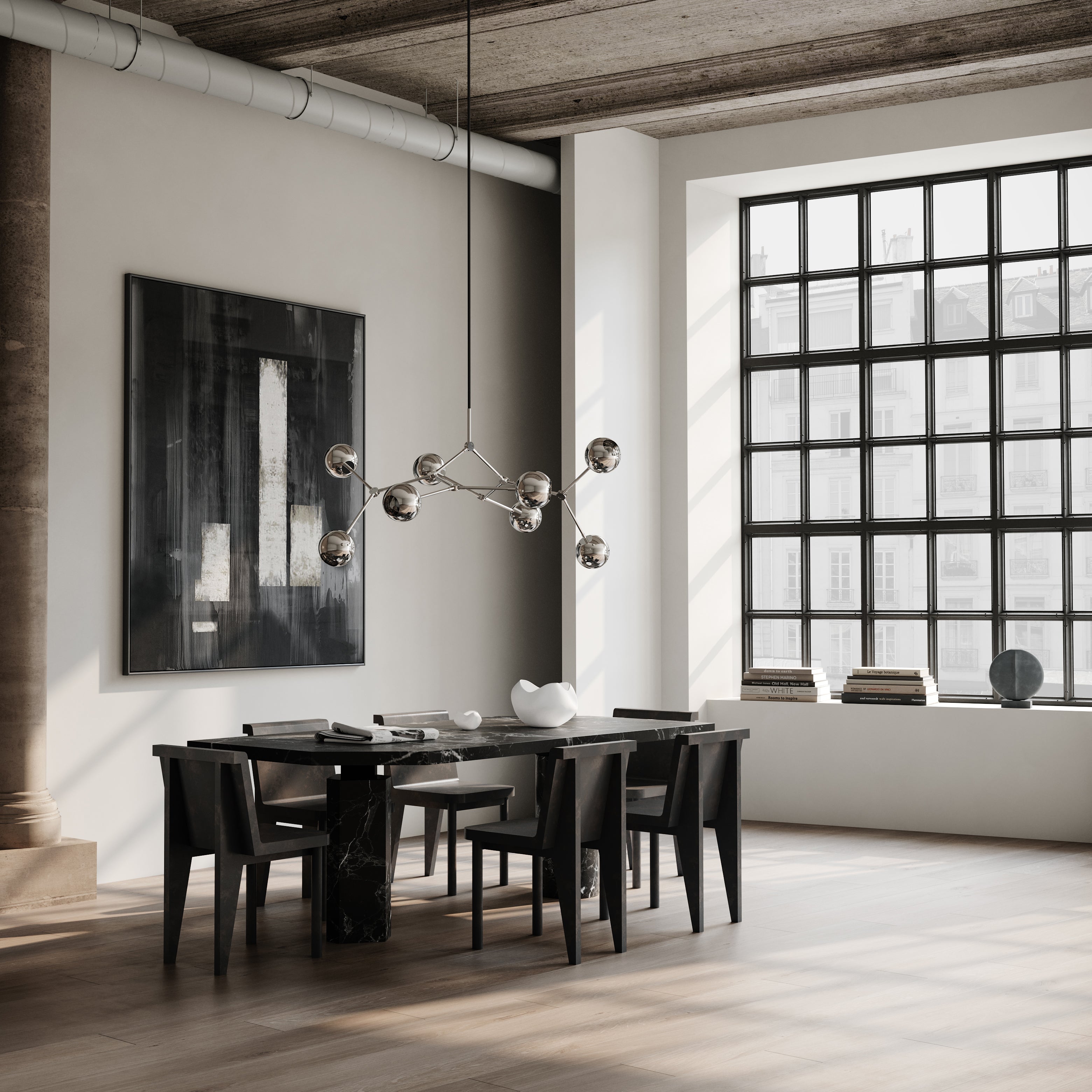Brutus Slim Dining Chair - Coffee Black Oak
