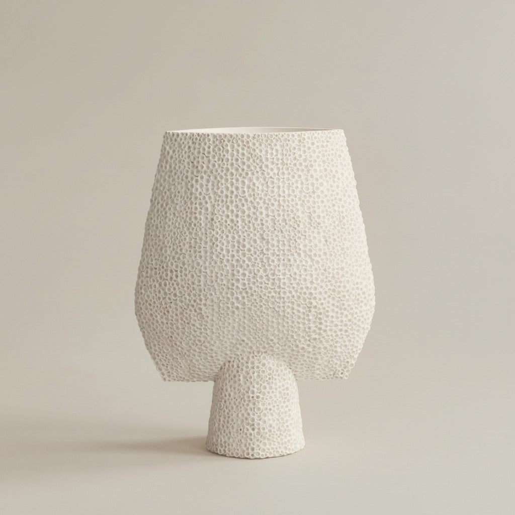 Sphere Vase Square, Shisen, Big - Bone White