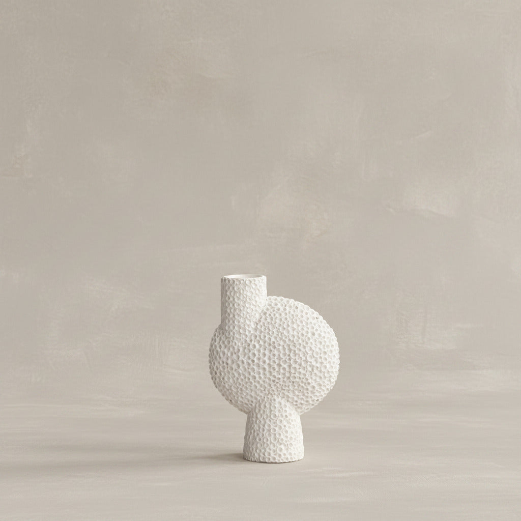 Sphere Vase Bubl, Shisen, Medio - Bone White
