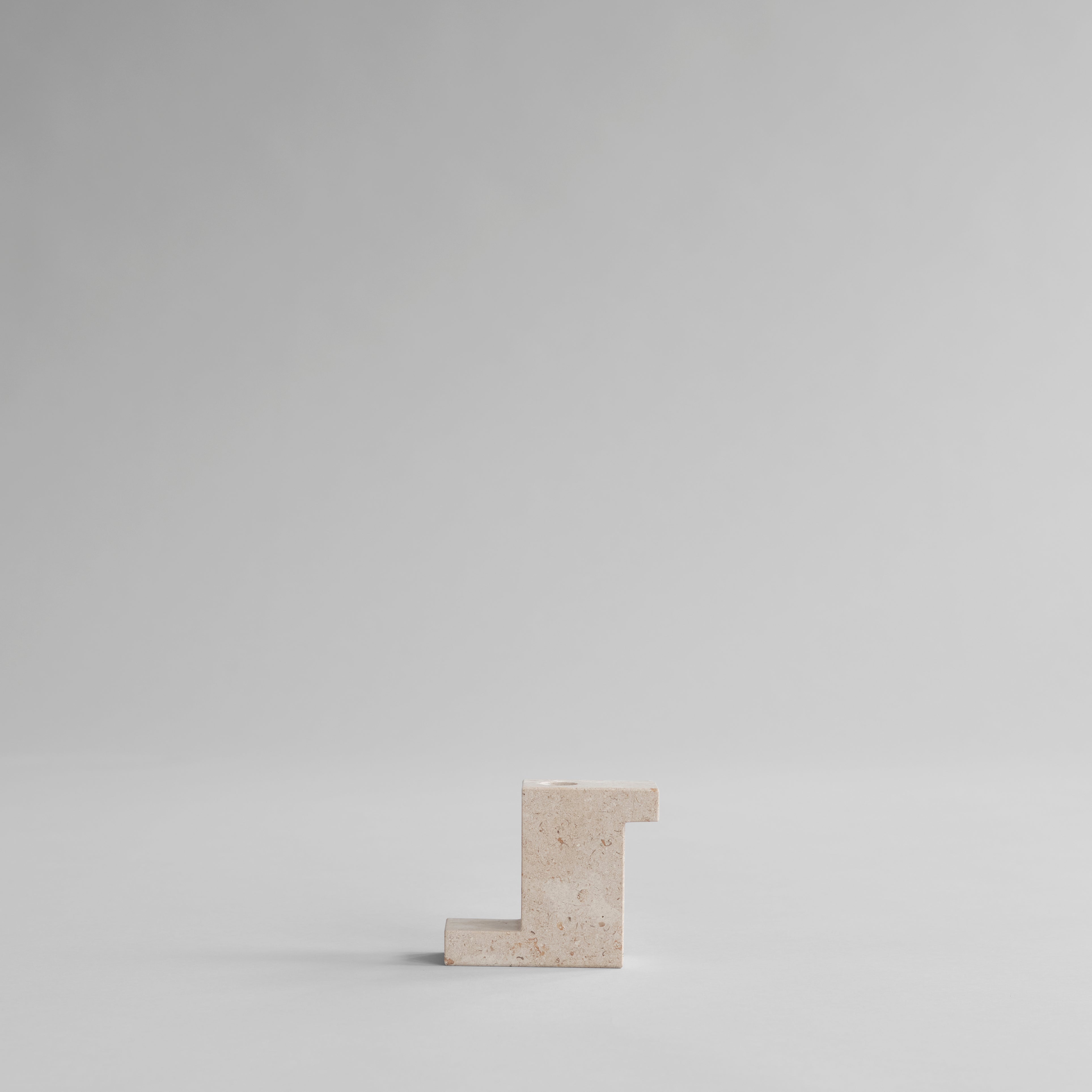 Brick Candleholder, Tall - Limestone