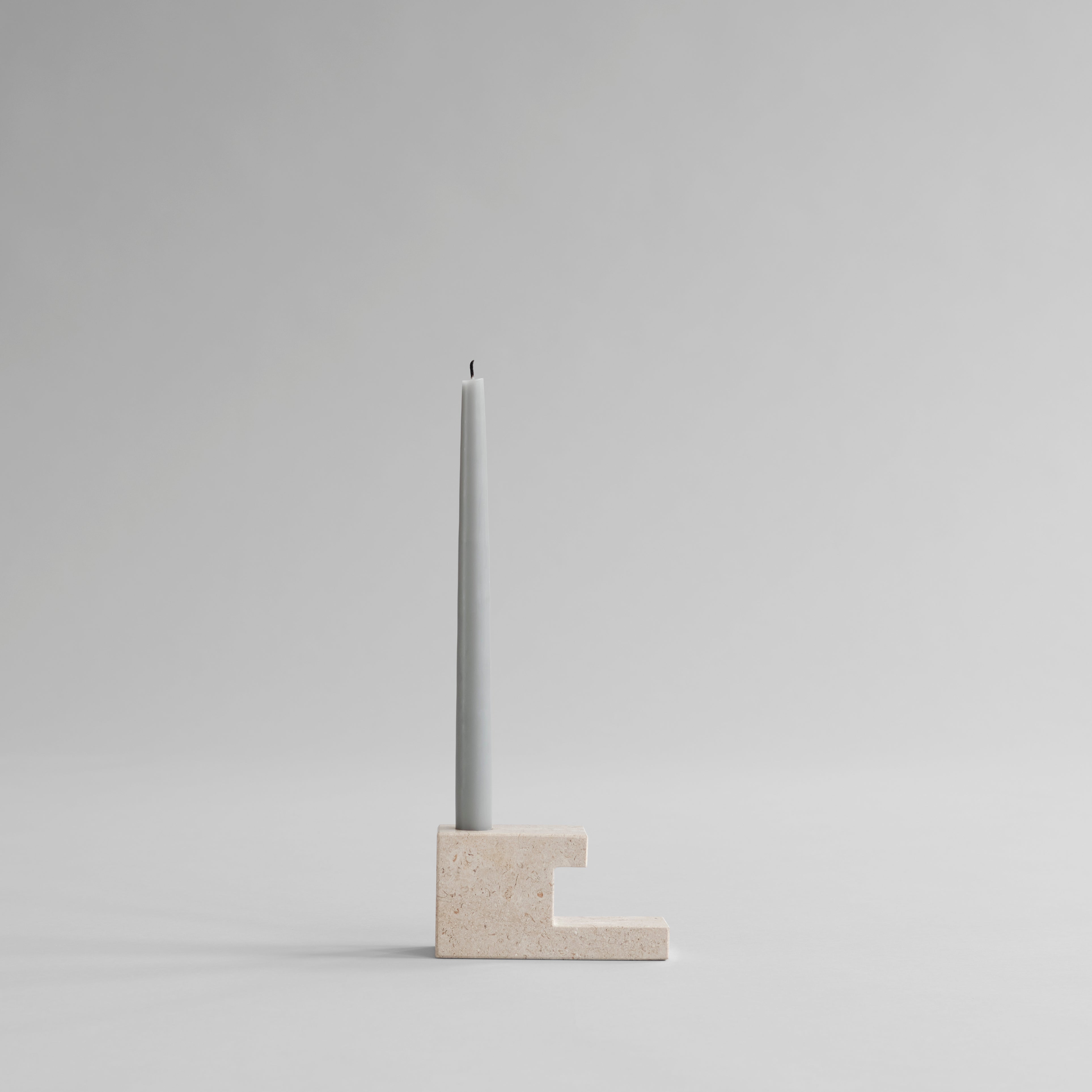 Brick Candleholder, Low - Limestone