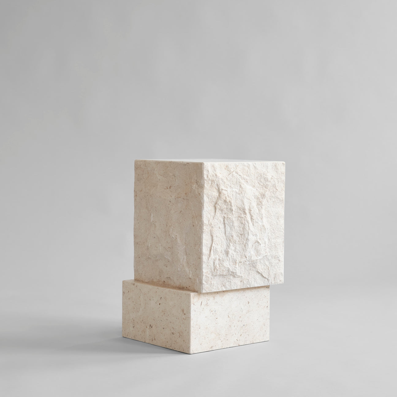 Temple Coffee Table, Tall - Limestone