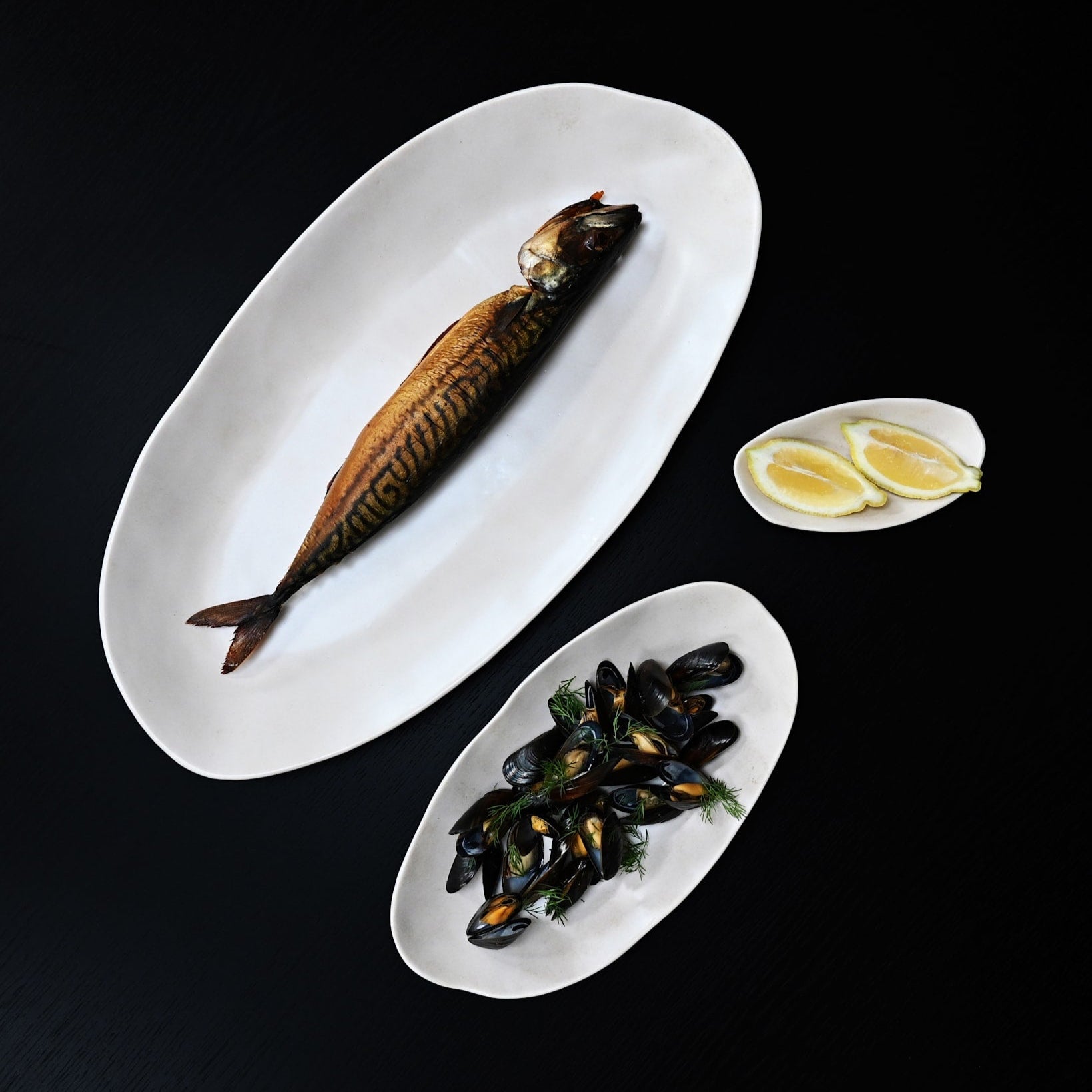 101 Copenhagen Native Oval Trays with seafood