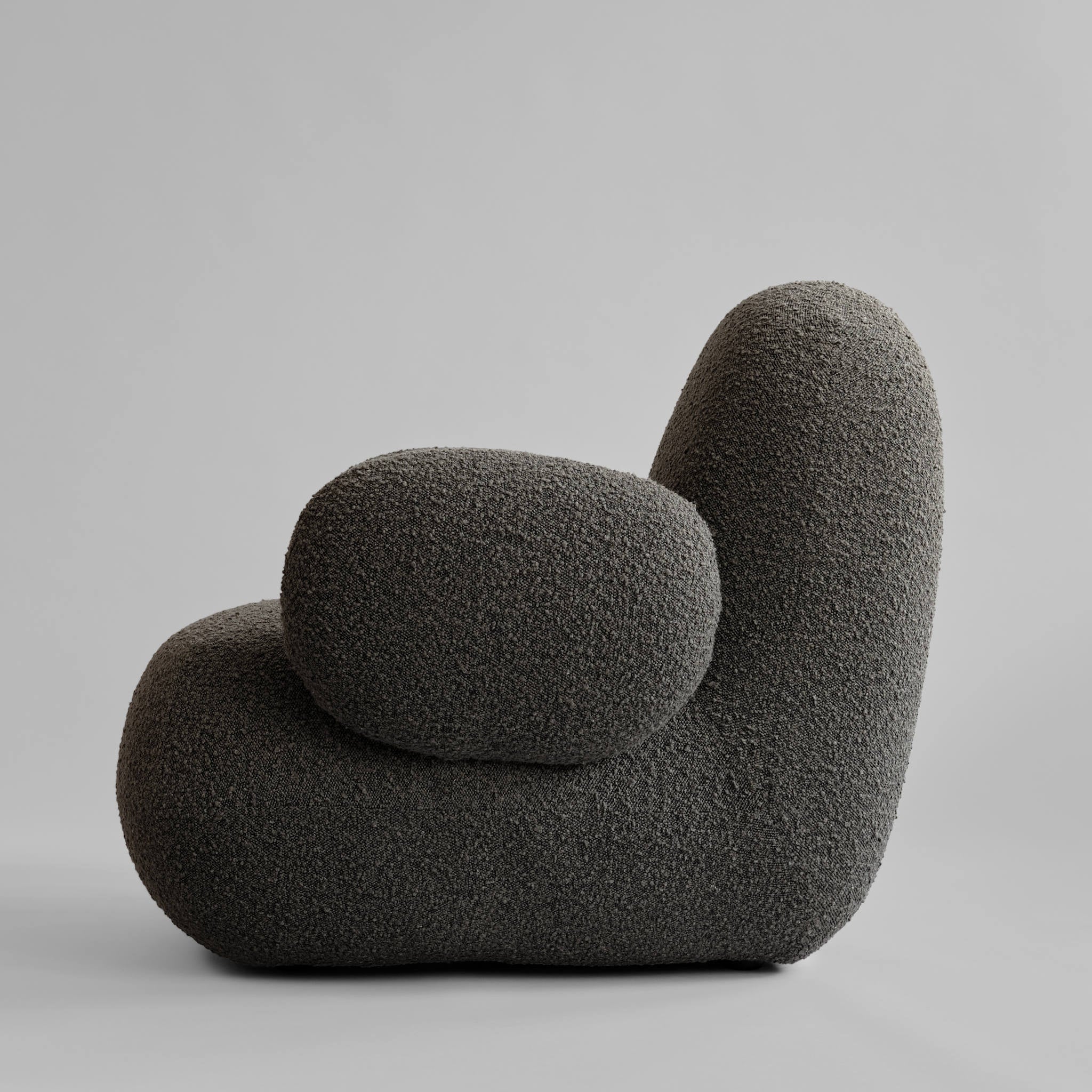 Toe Armchair, Flat - Deep Taupe Bouclé*