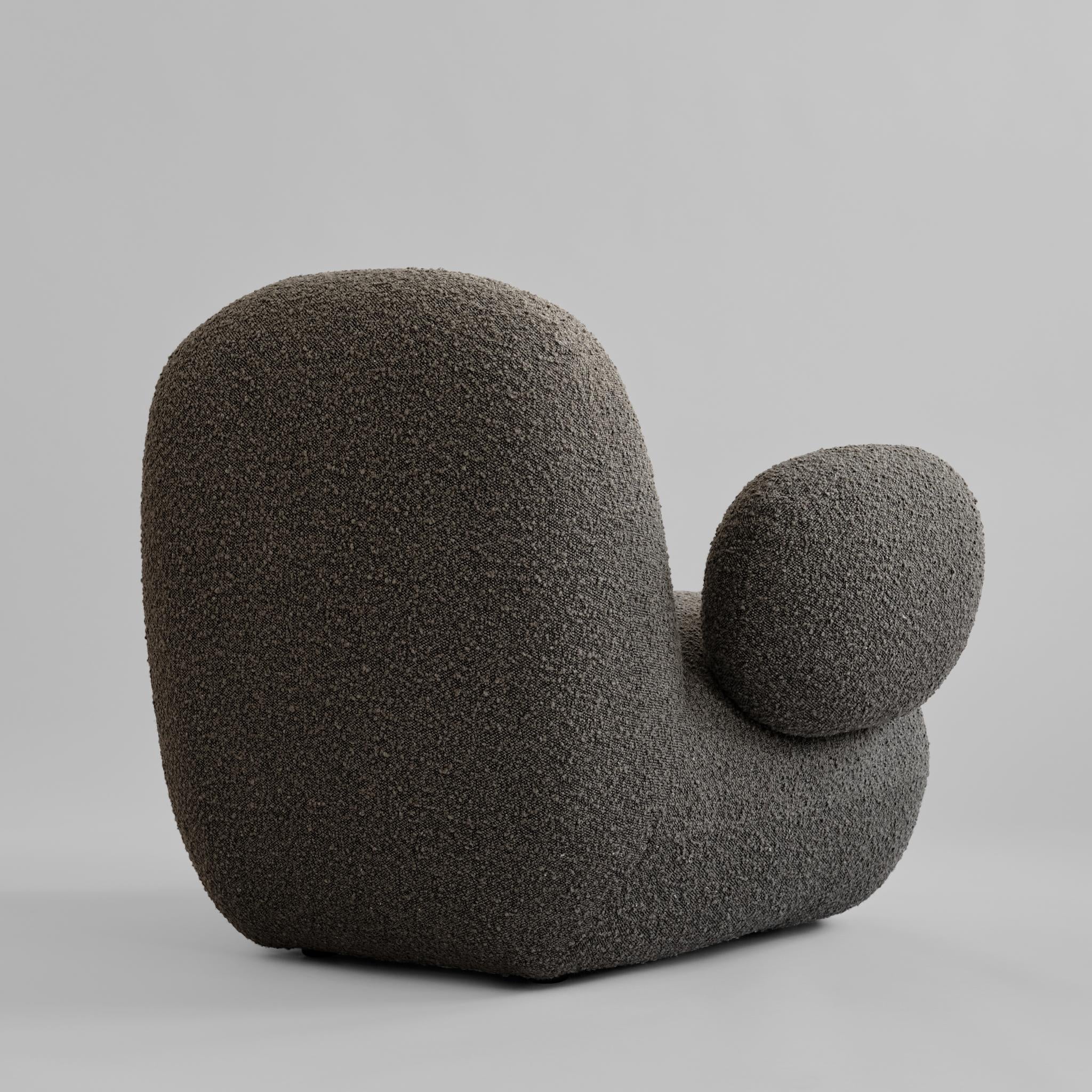 Toe Armchair, Flat - Deep Taupe Bouclé*