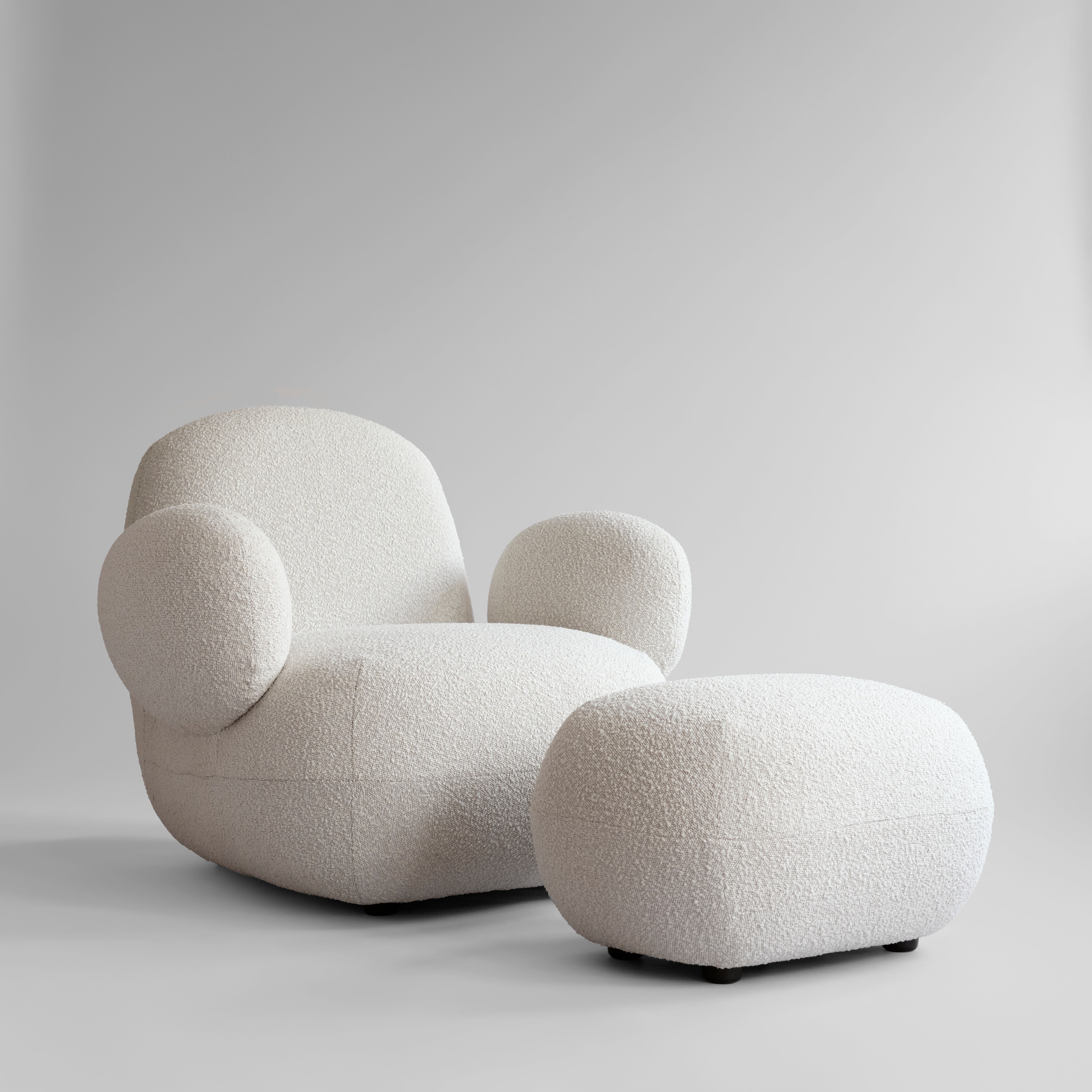 Toe Ottoman - Off White Bouclé*