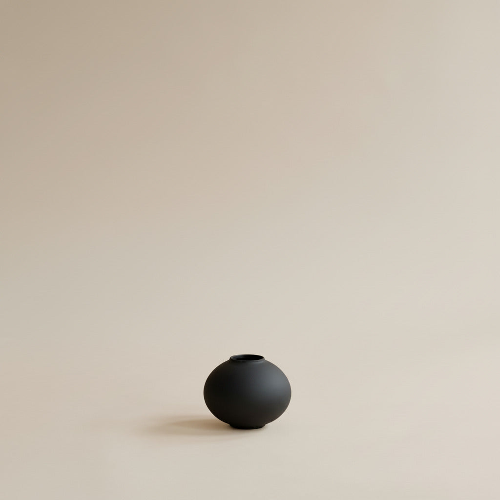 Sunao Vase Fat, Petit - Black
