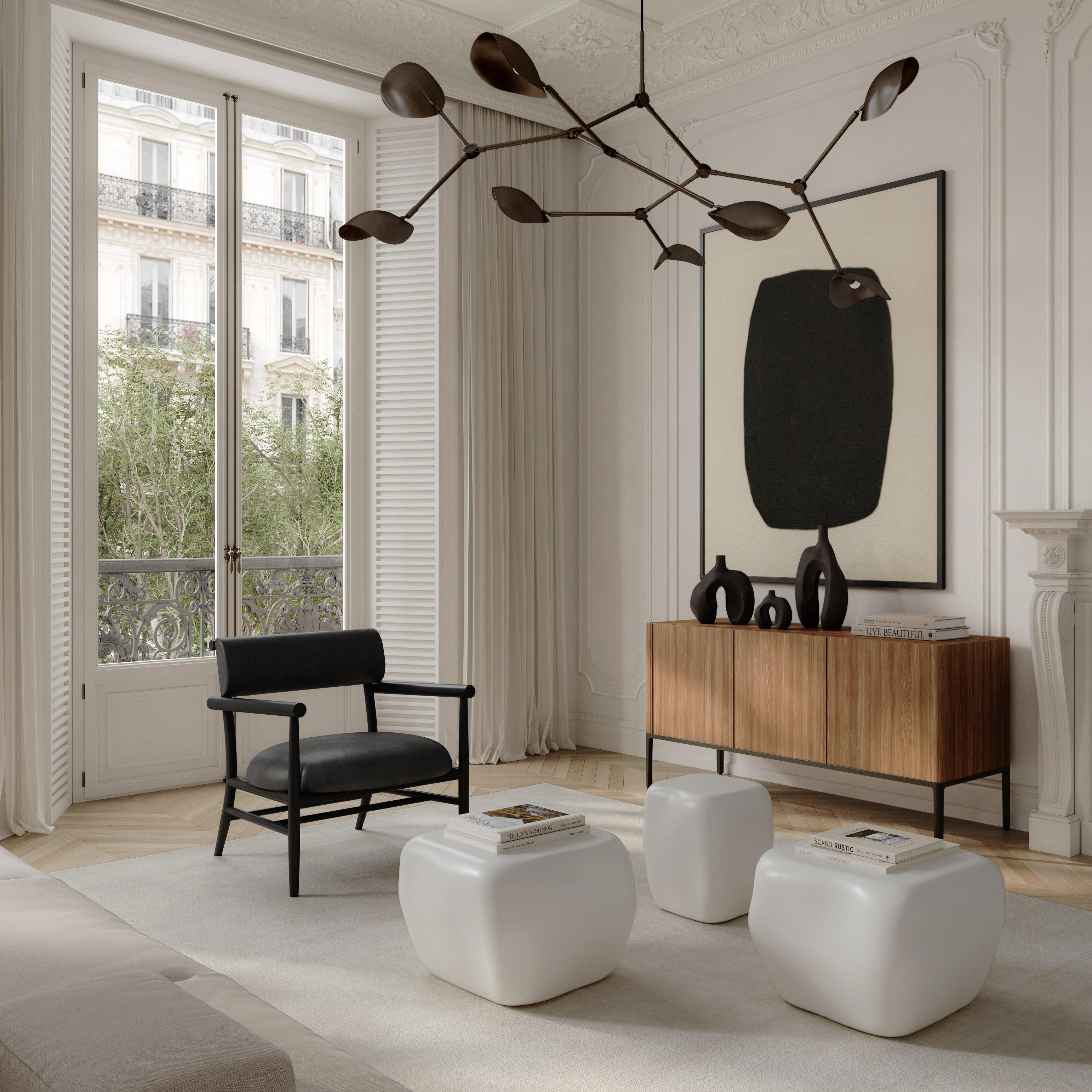 Nama Lounge Chair - Aniline leather black