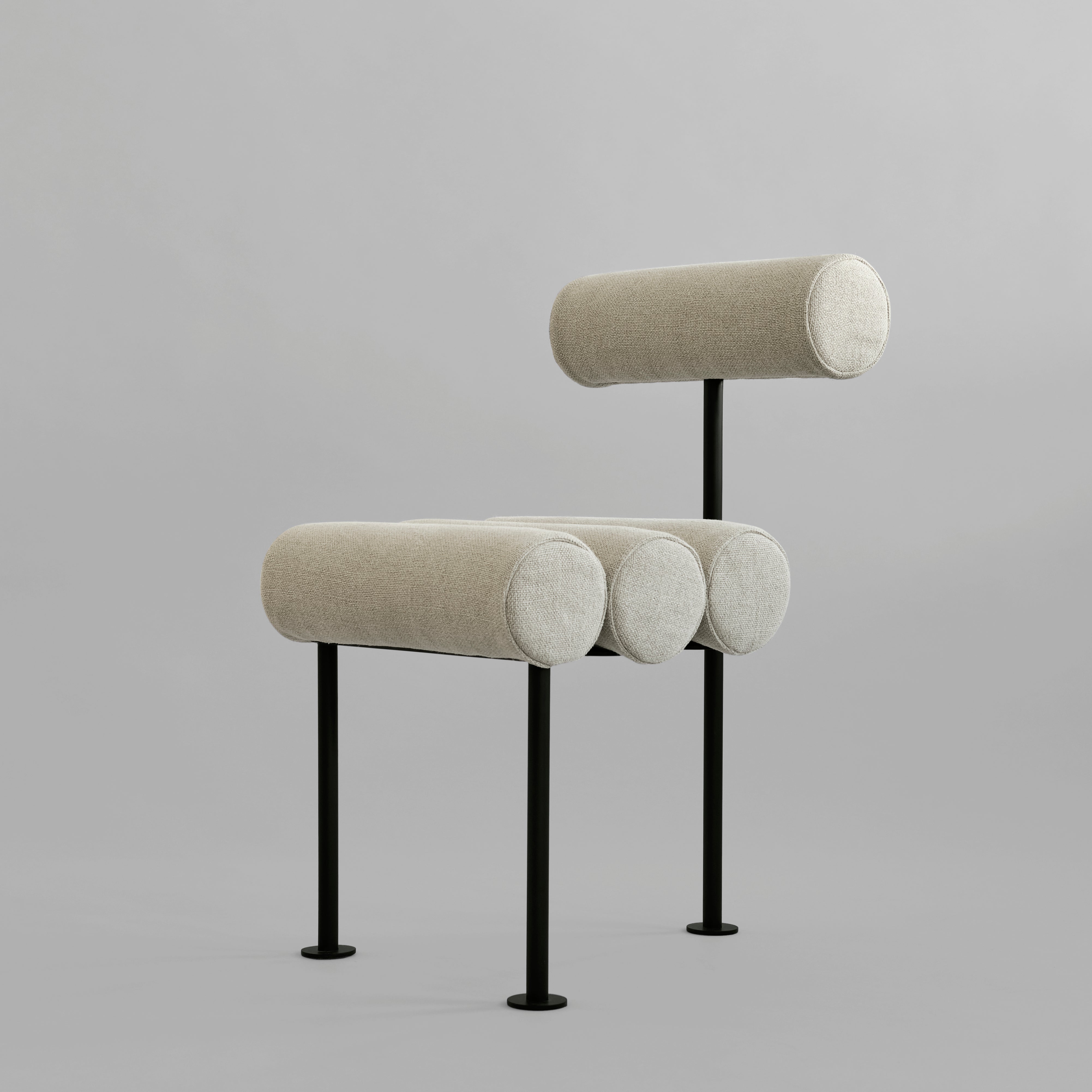 Hiro Dining Chair, Black Frame - French Sand Linen