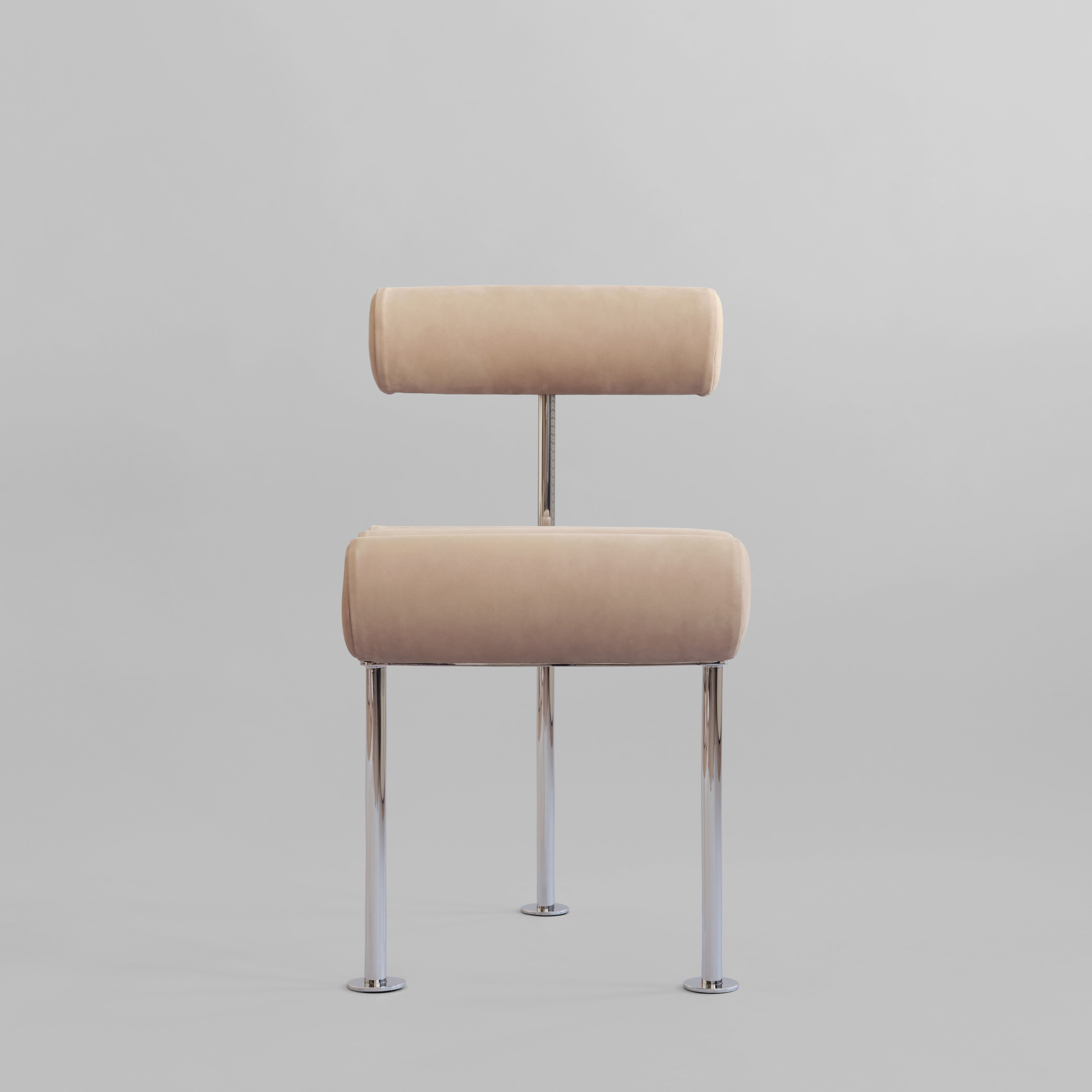 Hiro Dining Chair, Stainless Steel - Nubuck