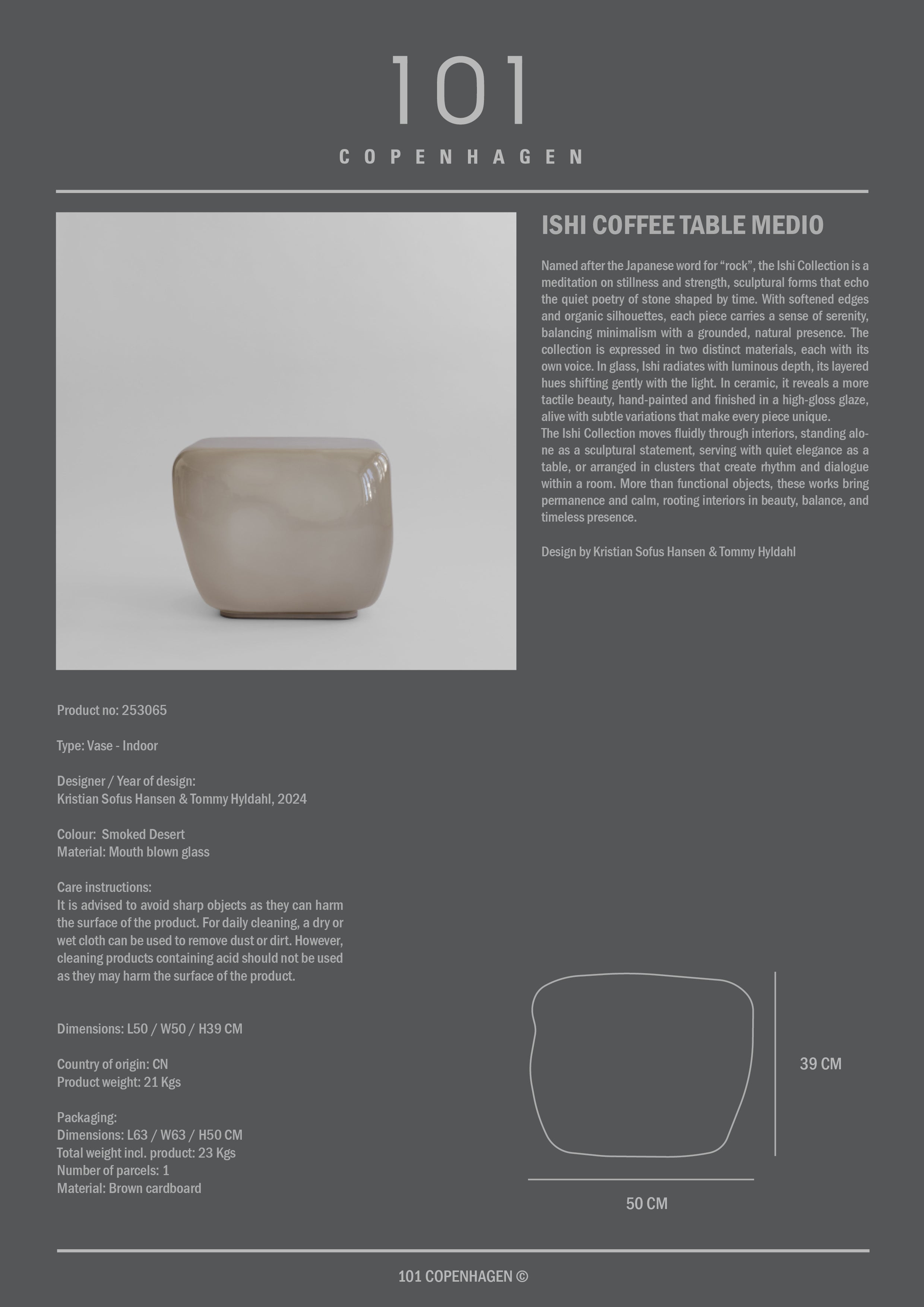 Ishi Coffee Tables, Medio - Smoked Desert * Pre-order