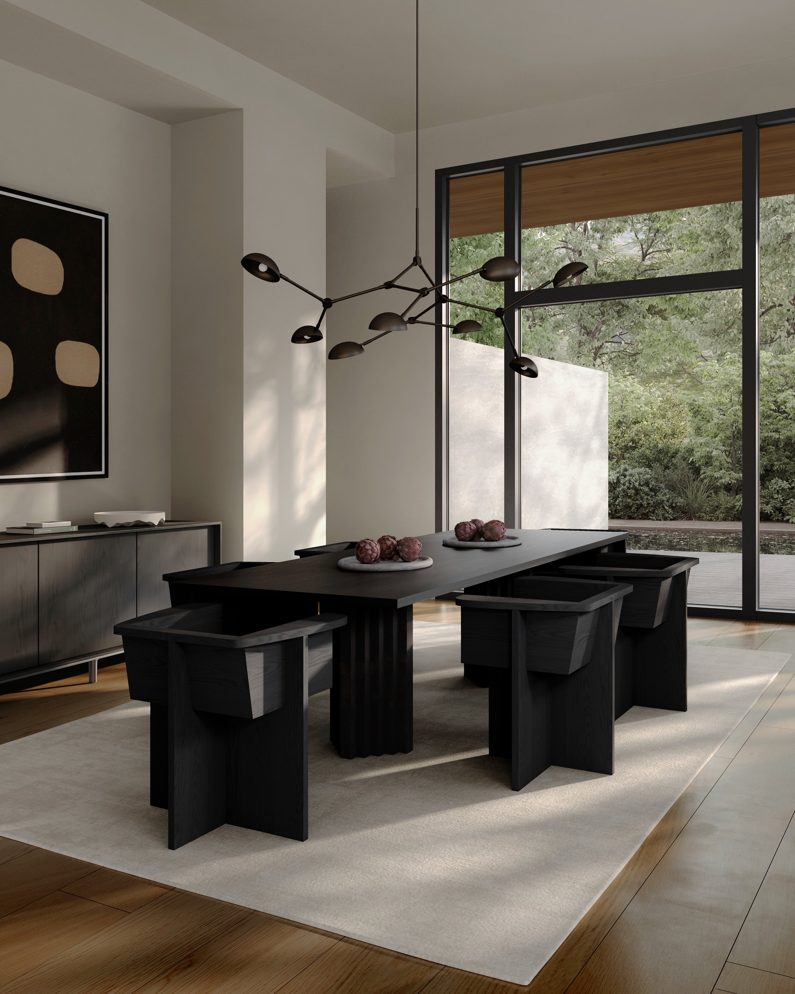 Arc Dining Table, L250 - Coffee Black Oak