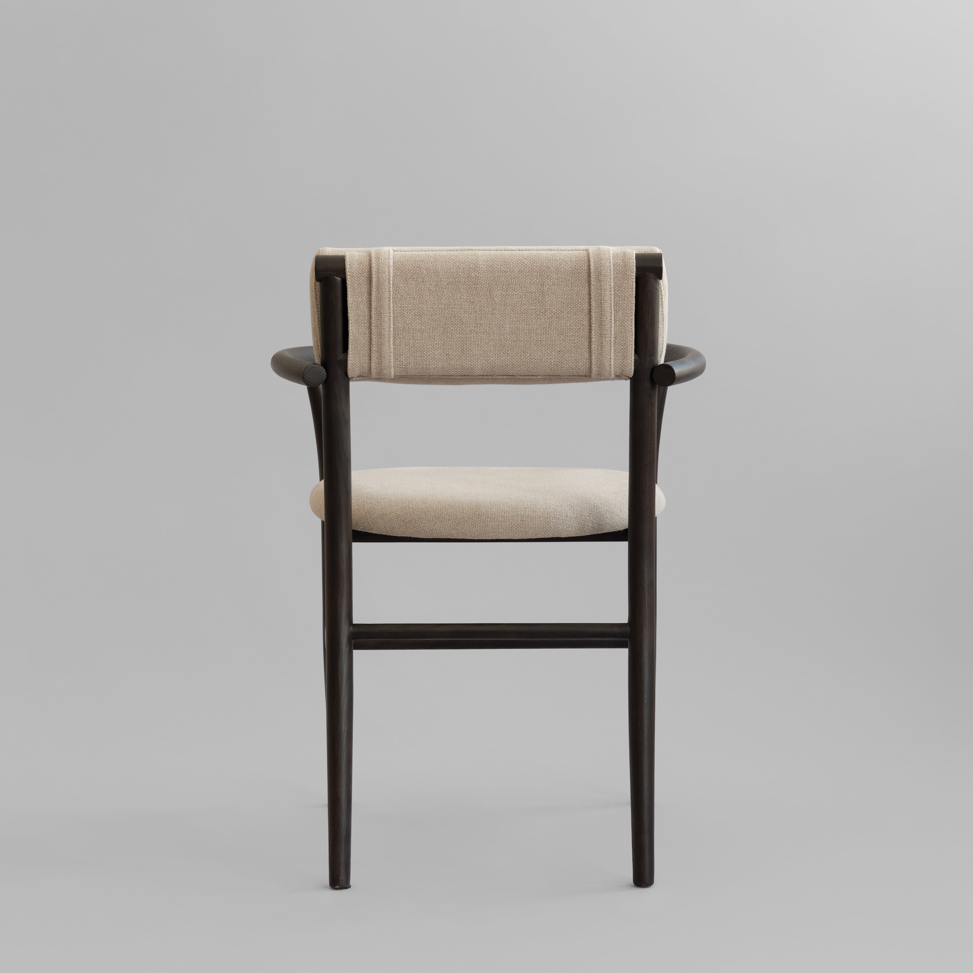 Nama Dining Chair, Armrest - Coffee Black, Linen