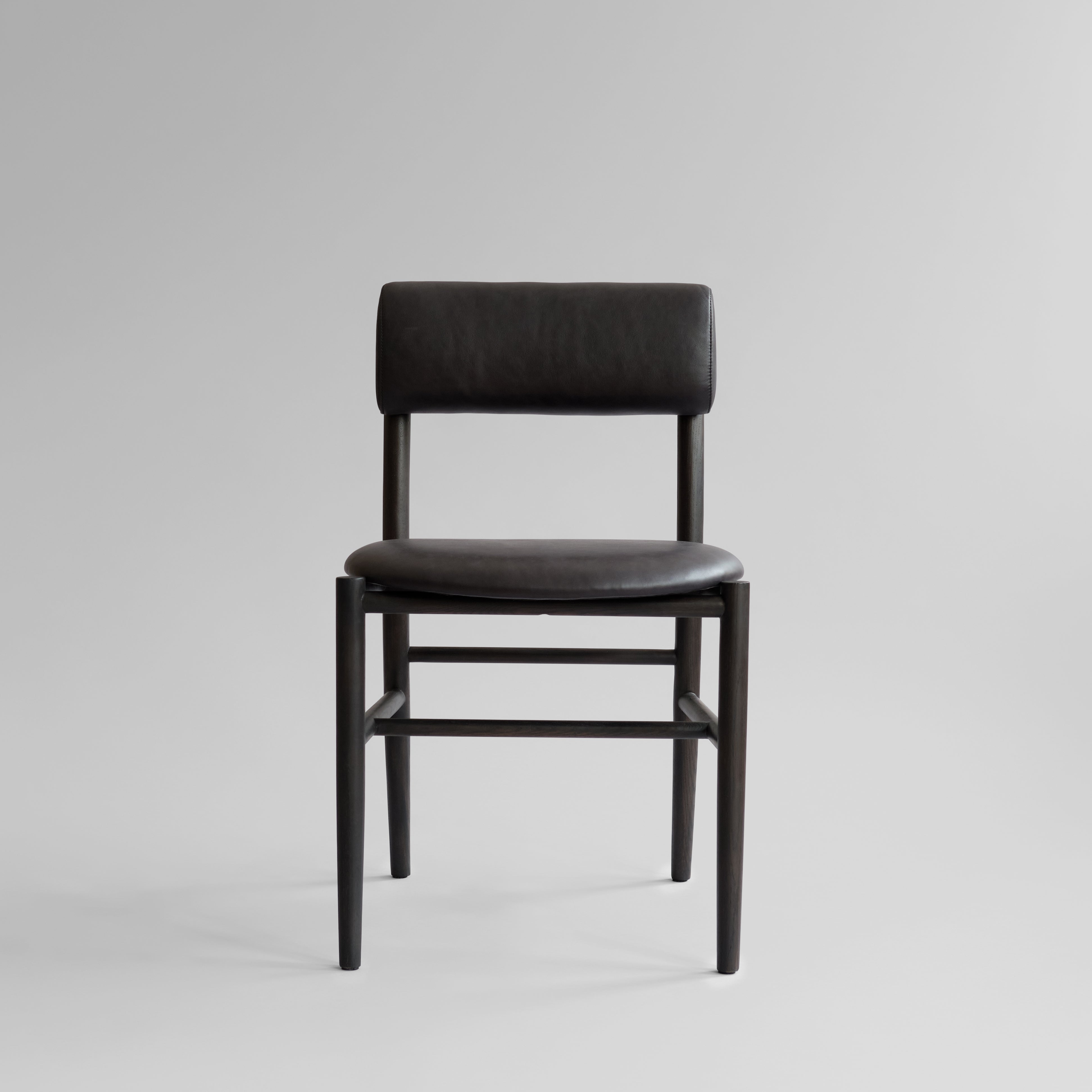 Nama Dining Chair, Coffee Black  - Aniline leather black