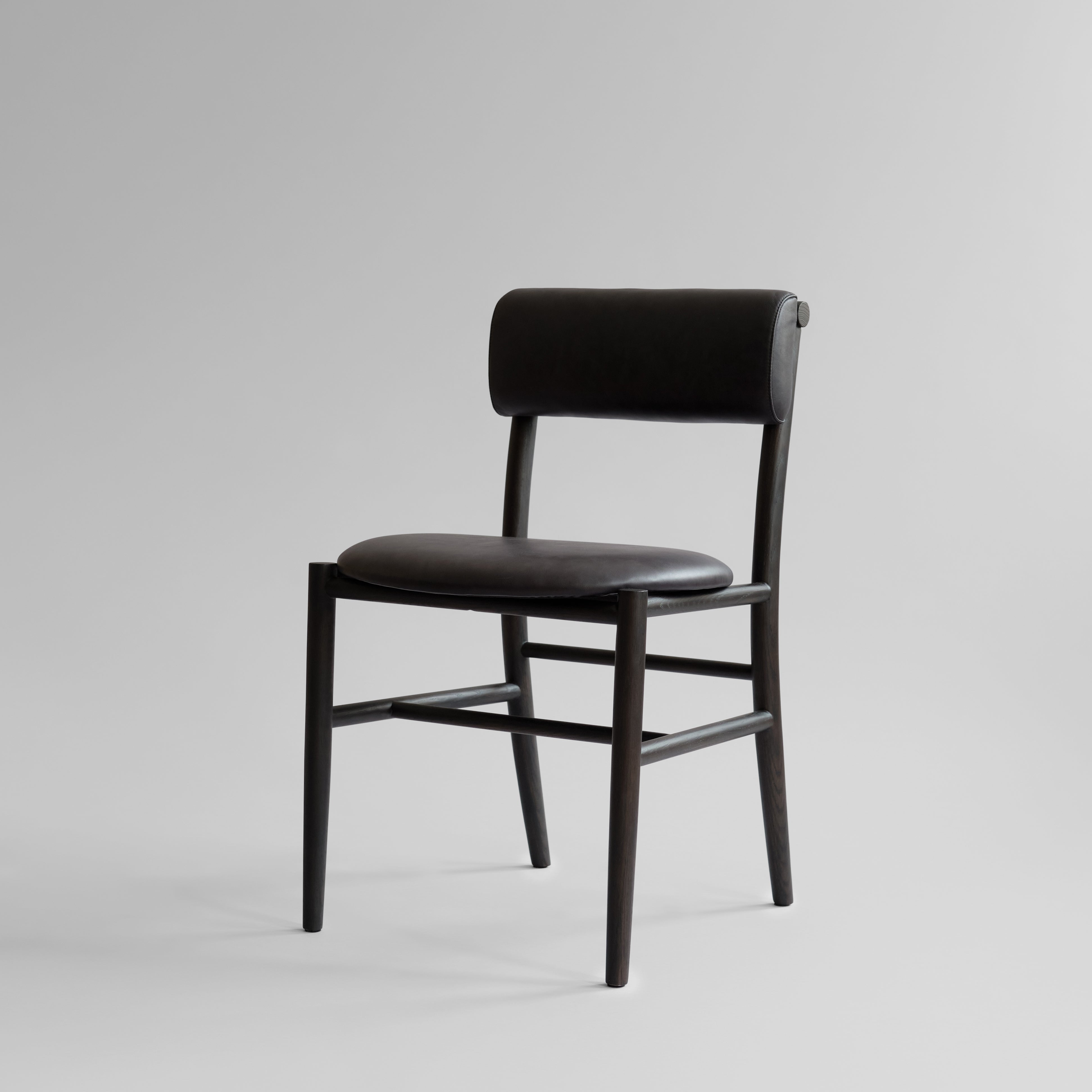 Nama Dining Chair, Coffee Black  - Aniline leather black