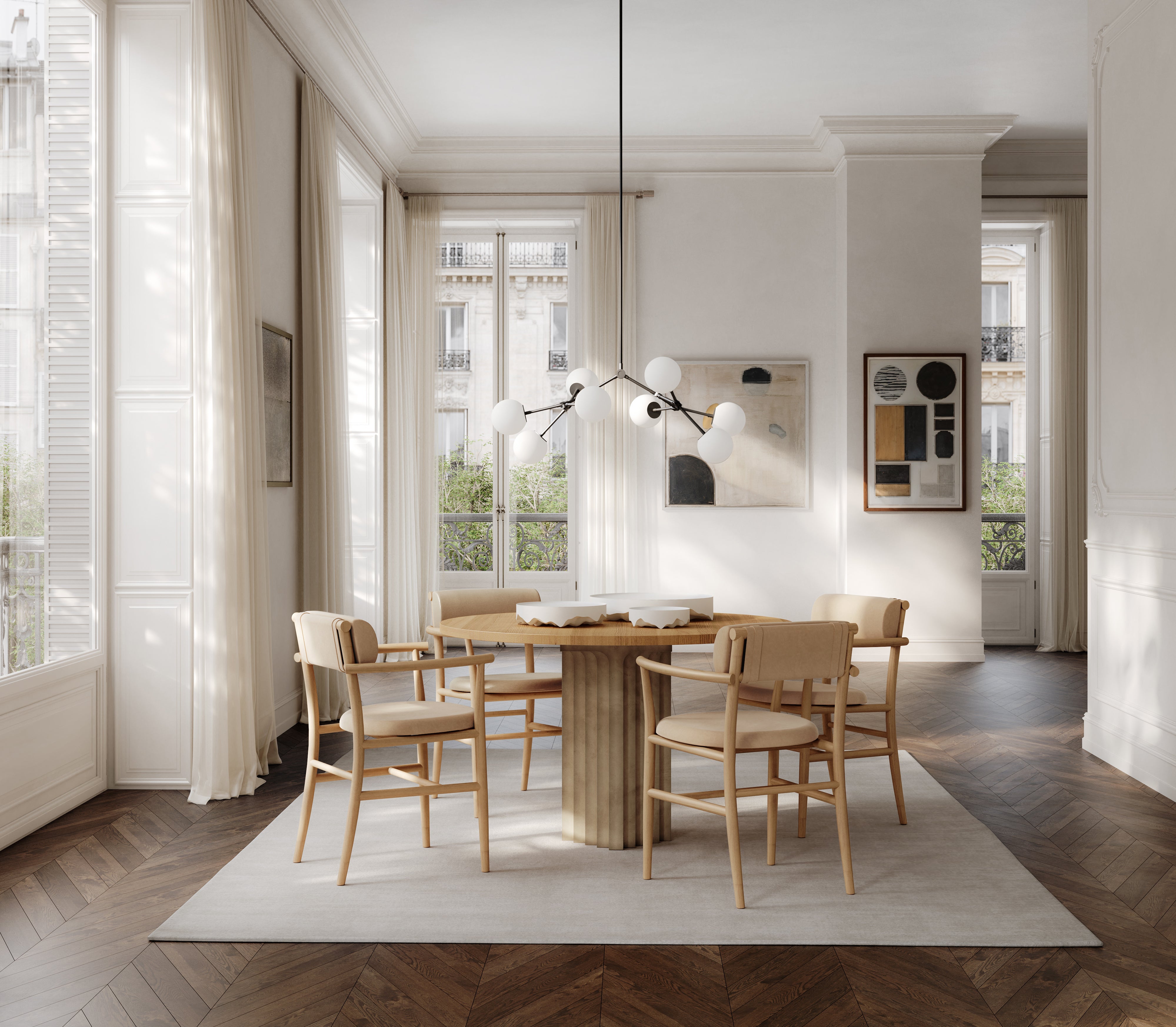 Arc Dining Table, Ø120 - Natural Oak