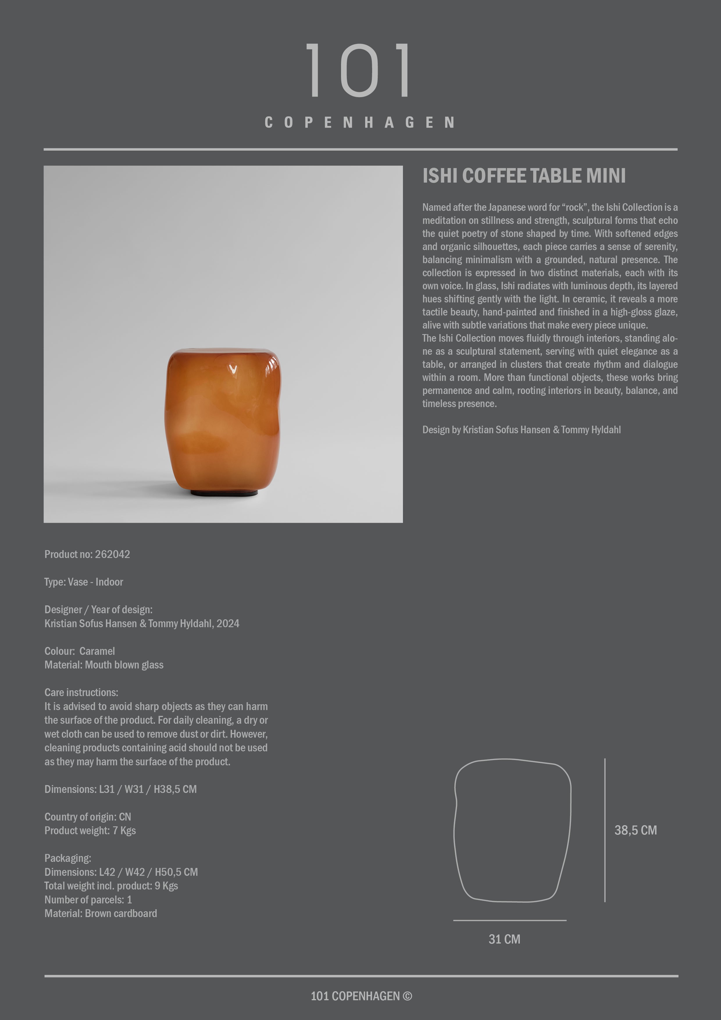 Ishi Coffee Tables, Mini - Caramel *Pre-order