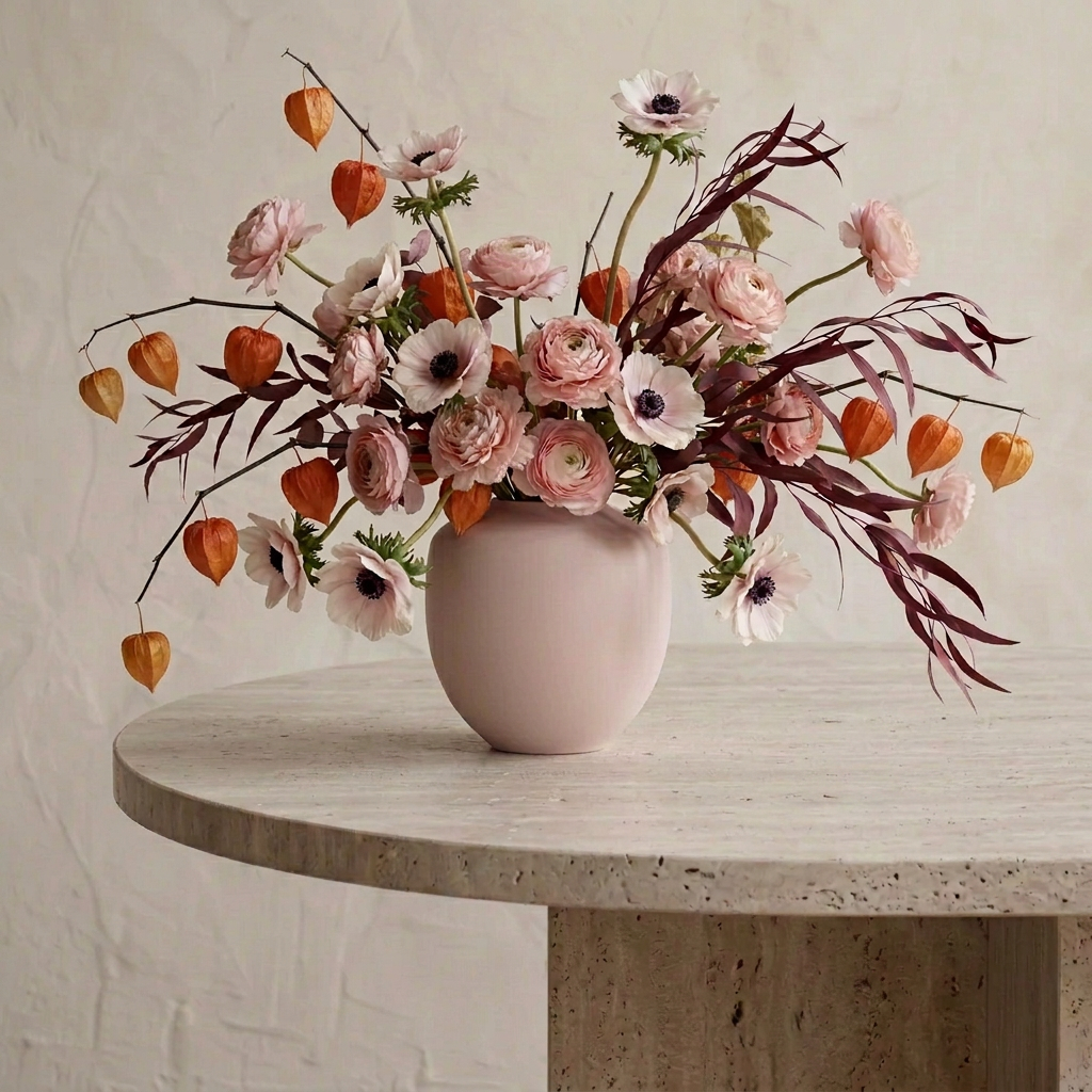 Sunao Vase, Medio - Rose