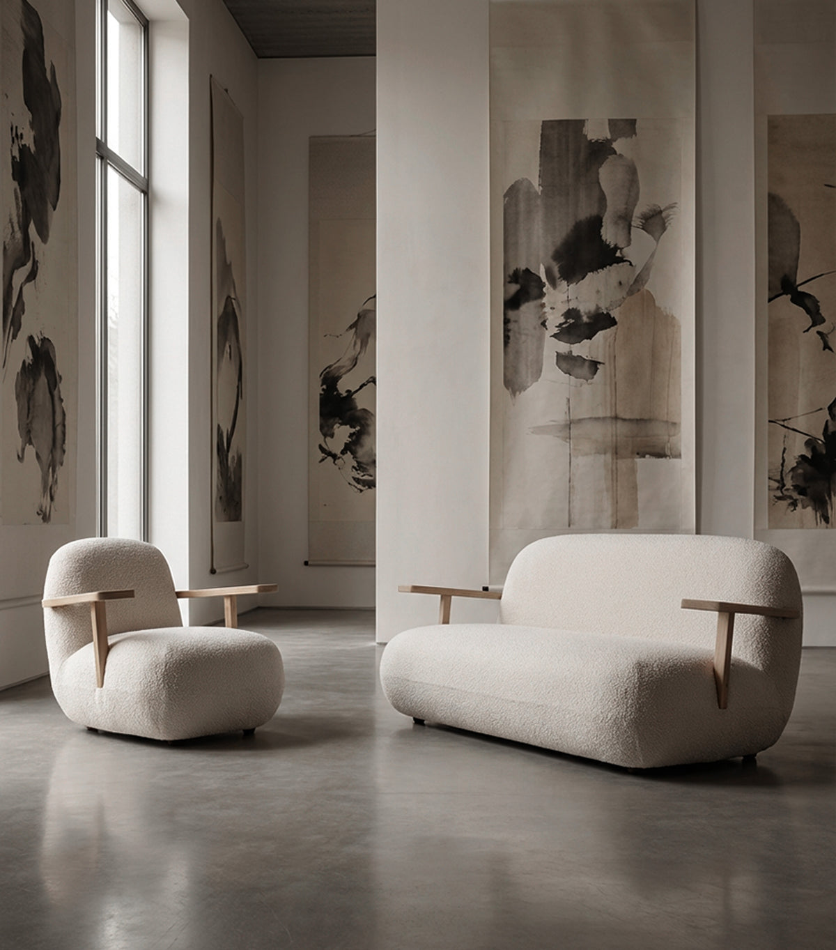 Toe Sofa - Natural Oak / Off White