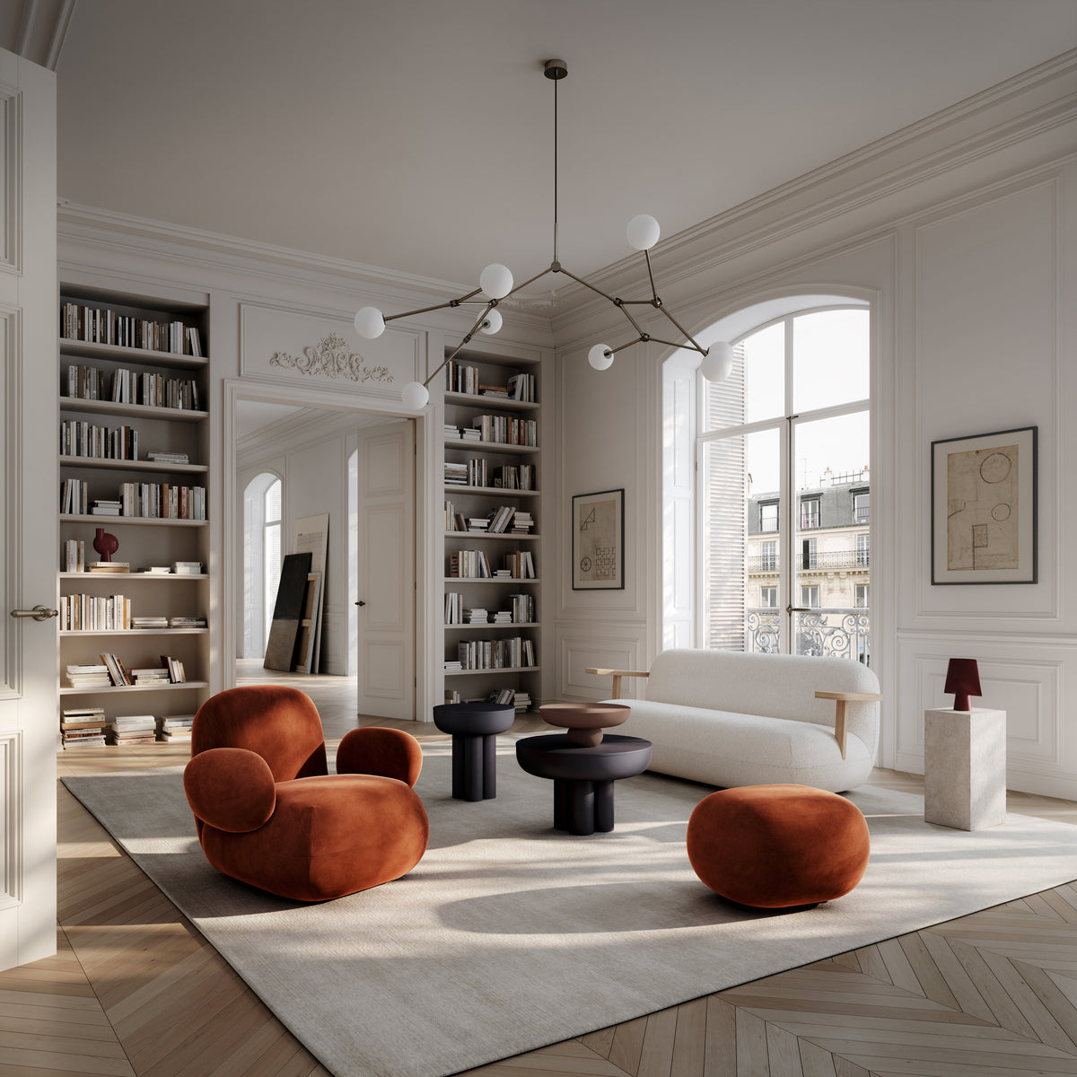 Toe Sofa - Natural Oak / Off White