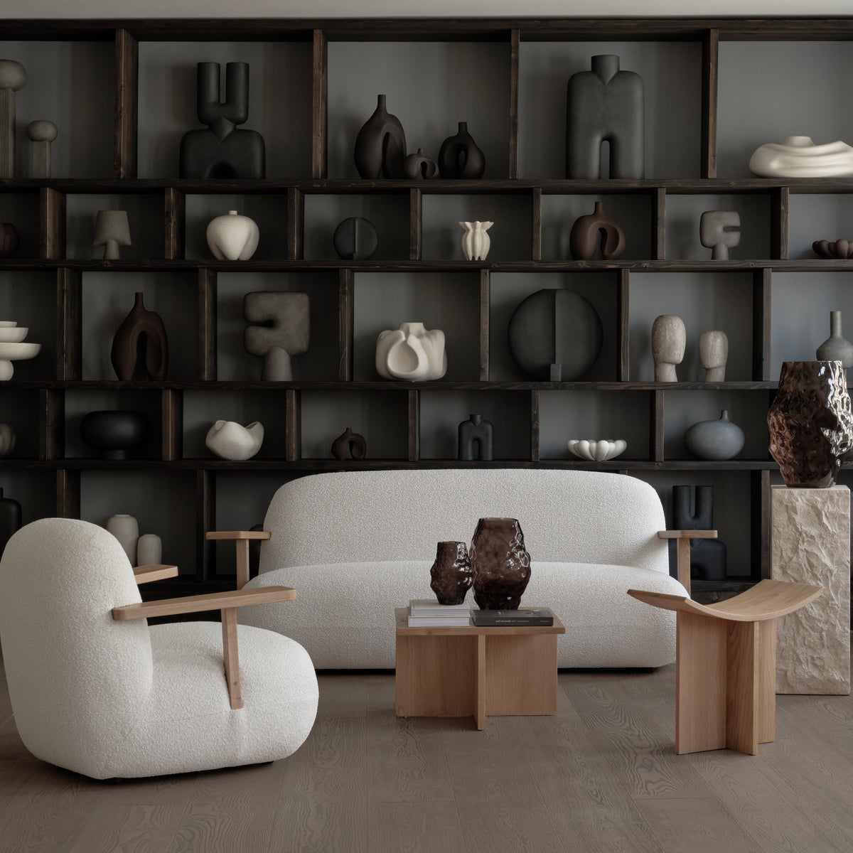 Toe Sofa - Natural Oak / Off White