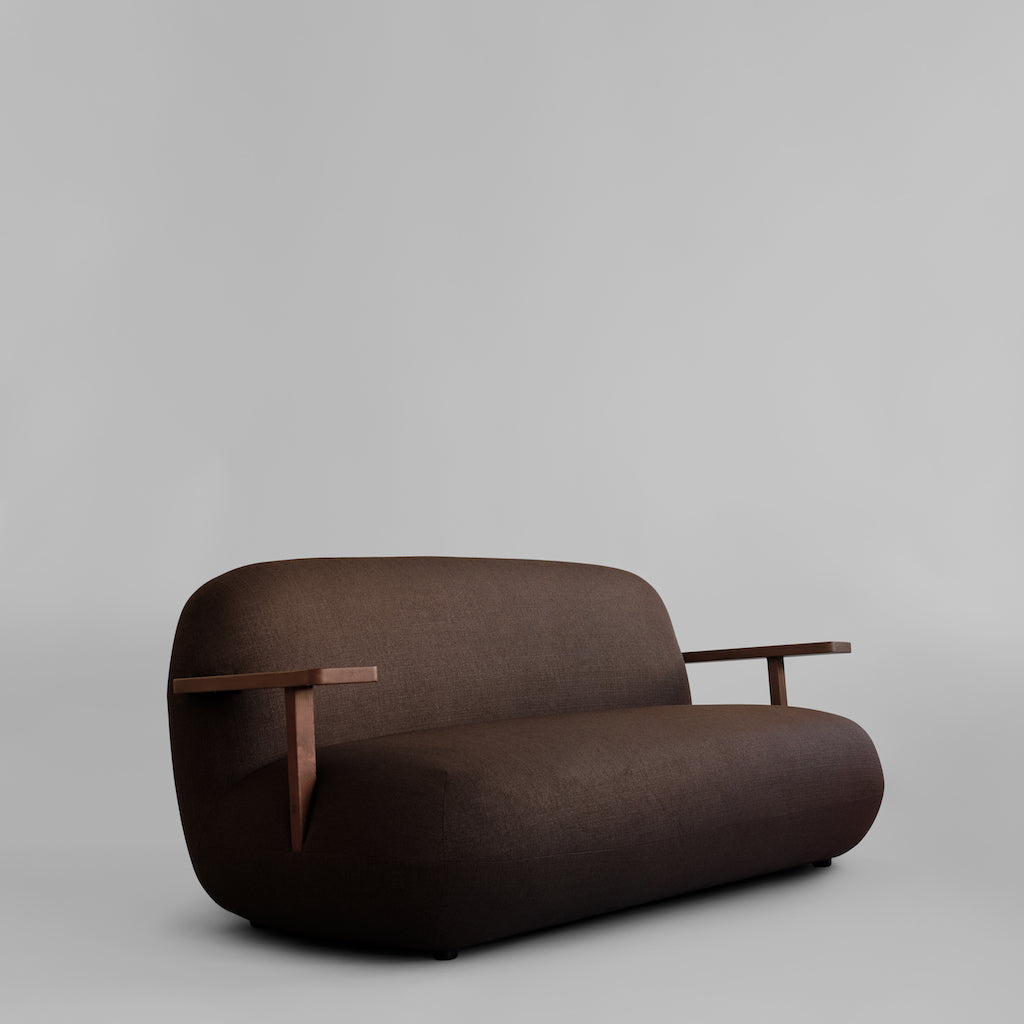Toe Sofa - Classic Brown Oak / Dark Brown