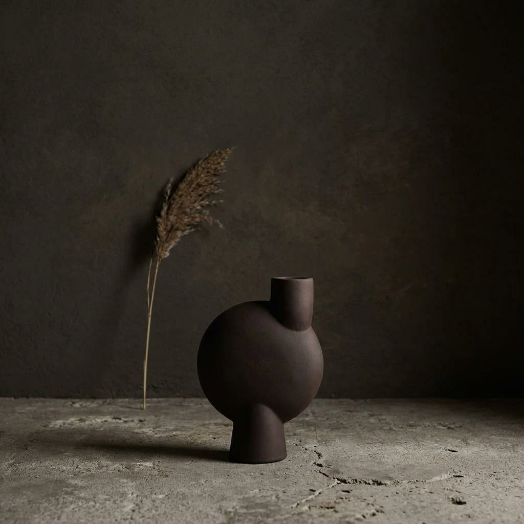 Sphere Vase Bubl, Medio - Chocolate Brown