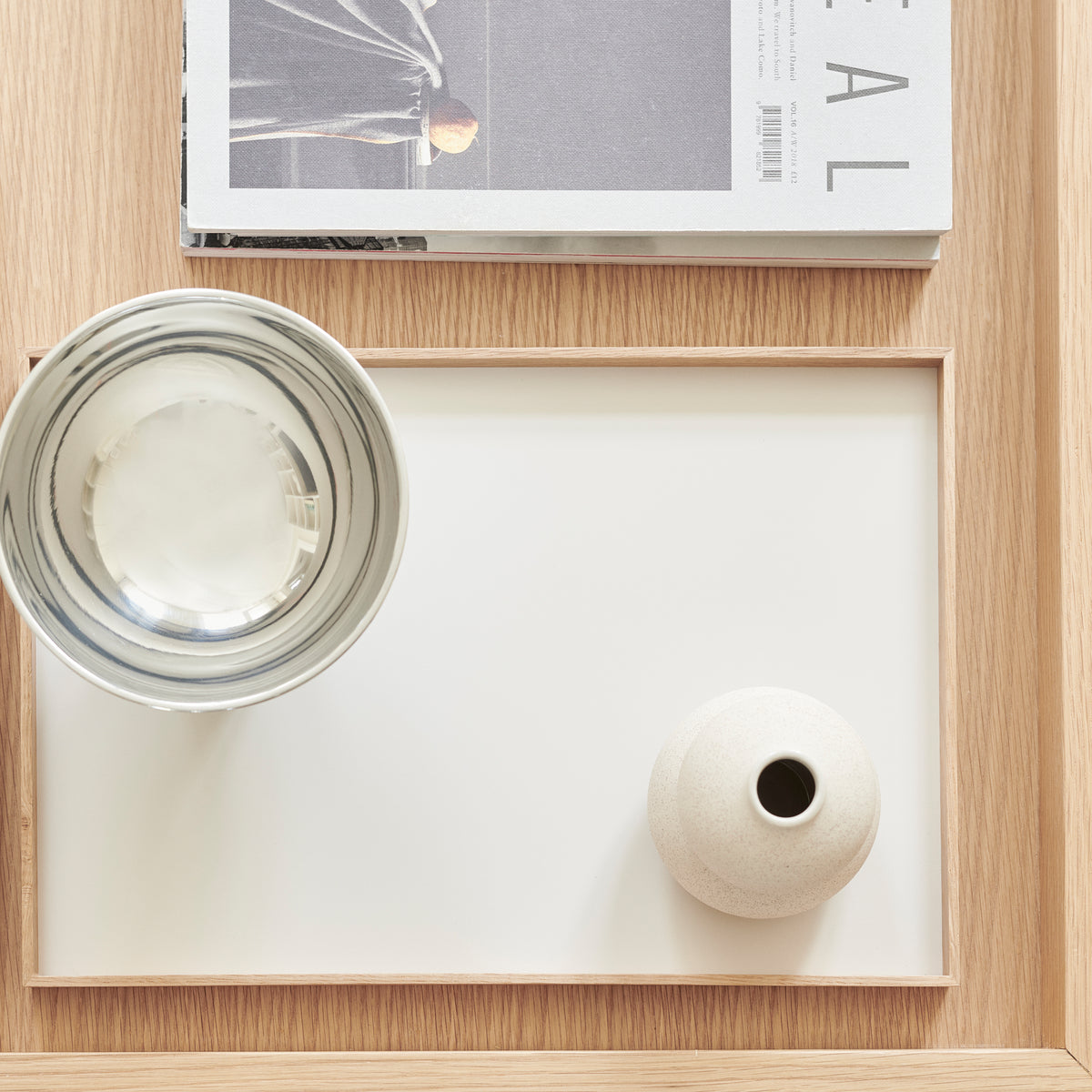FRAME tray medium, oak/beige